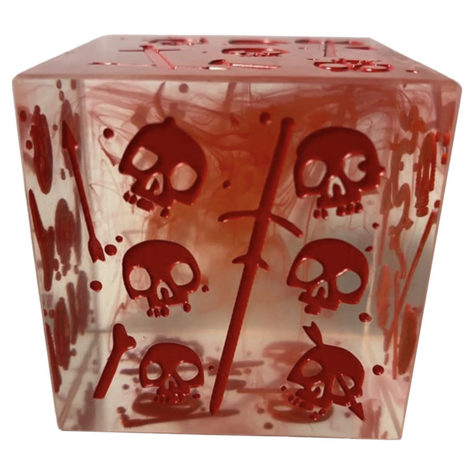 Severed Books Massive Gelatinous Cube d6 Die: Blood Filled Red