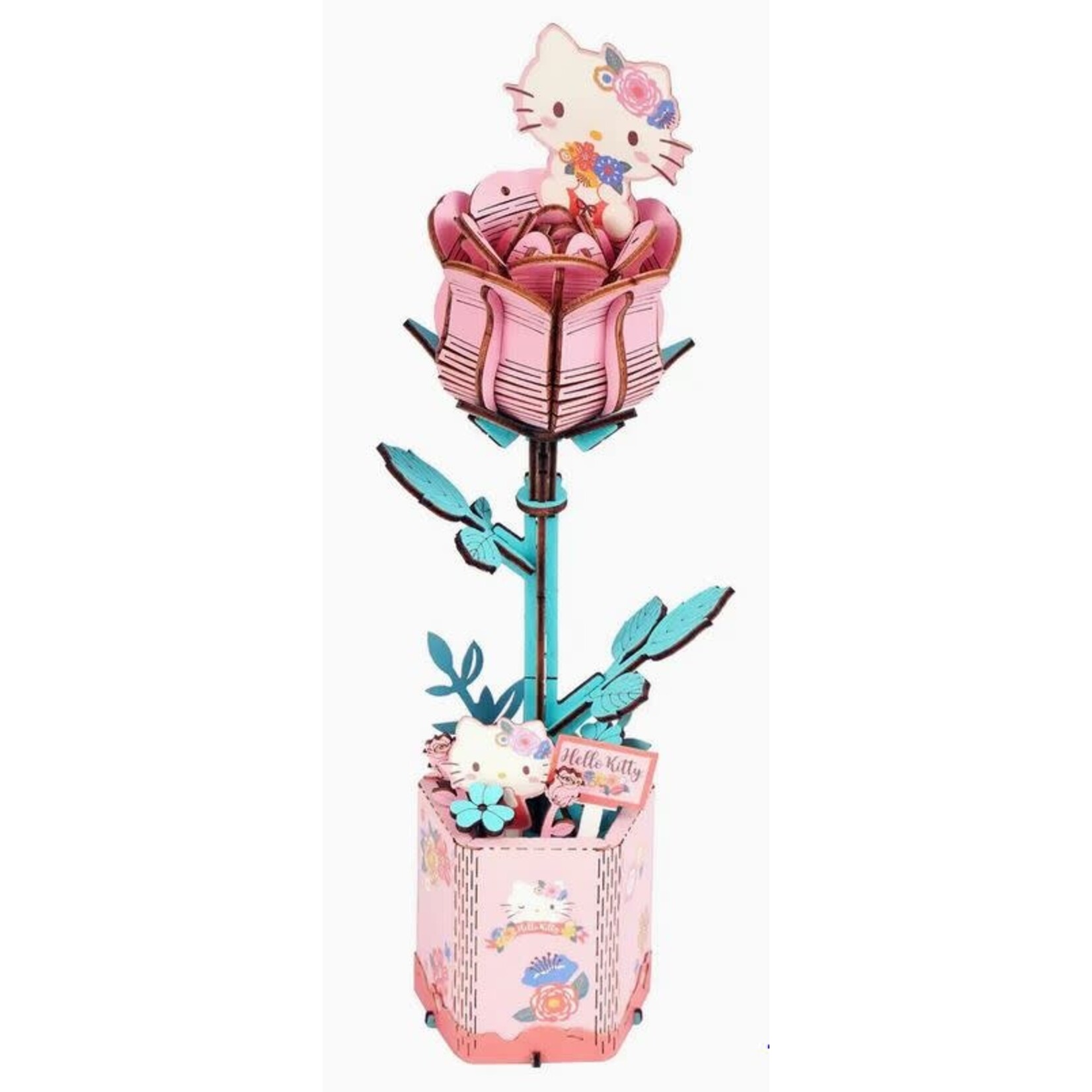 Wooden Flower Kit - Hello Kitty and Friends Hello Kitty Pink Rose