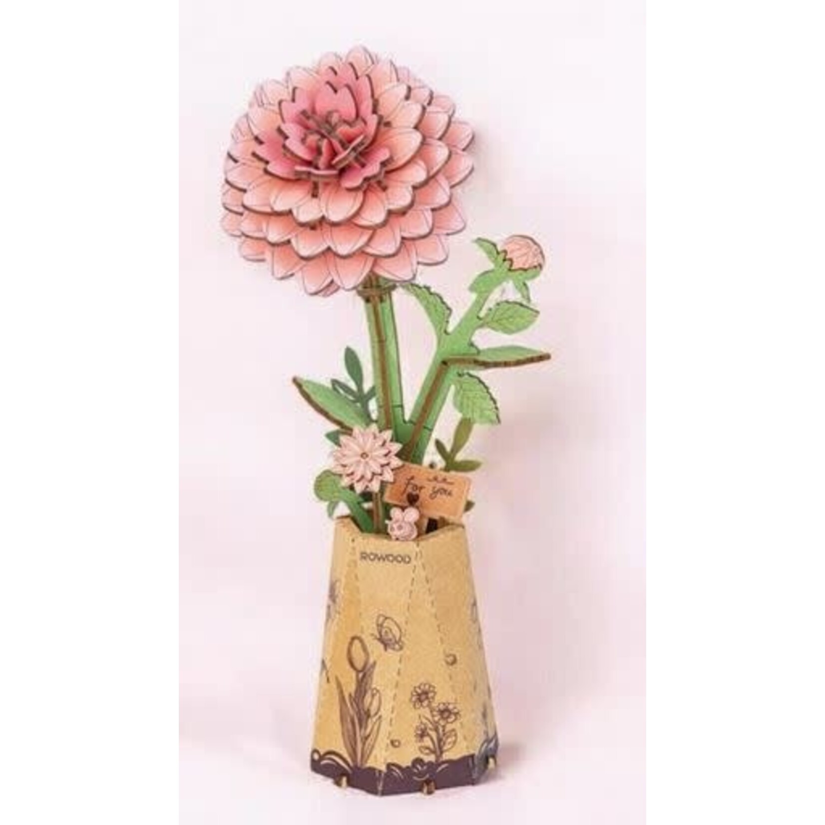 Wooden Flower Kit - Pink Dahlia