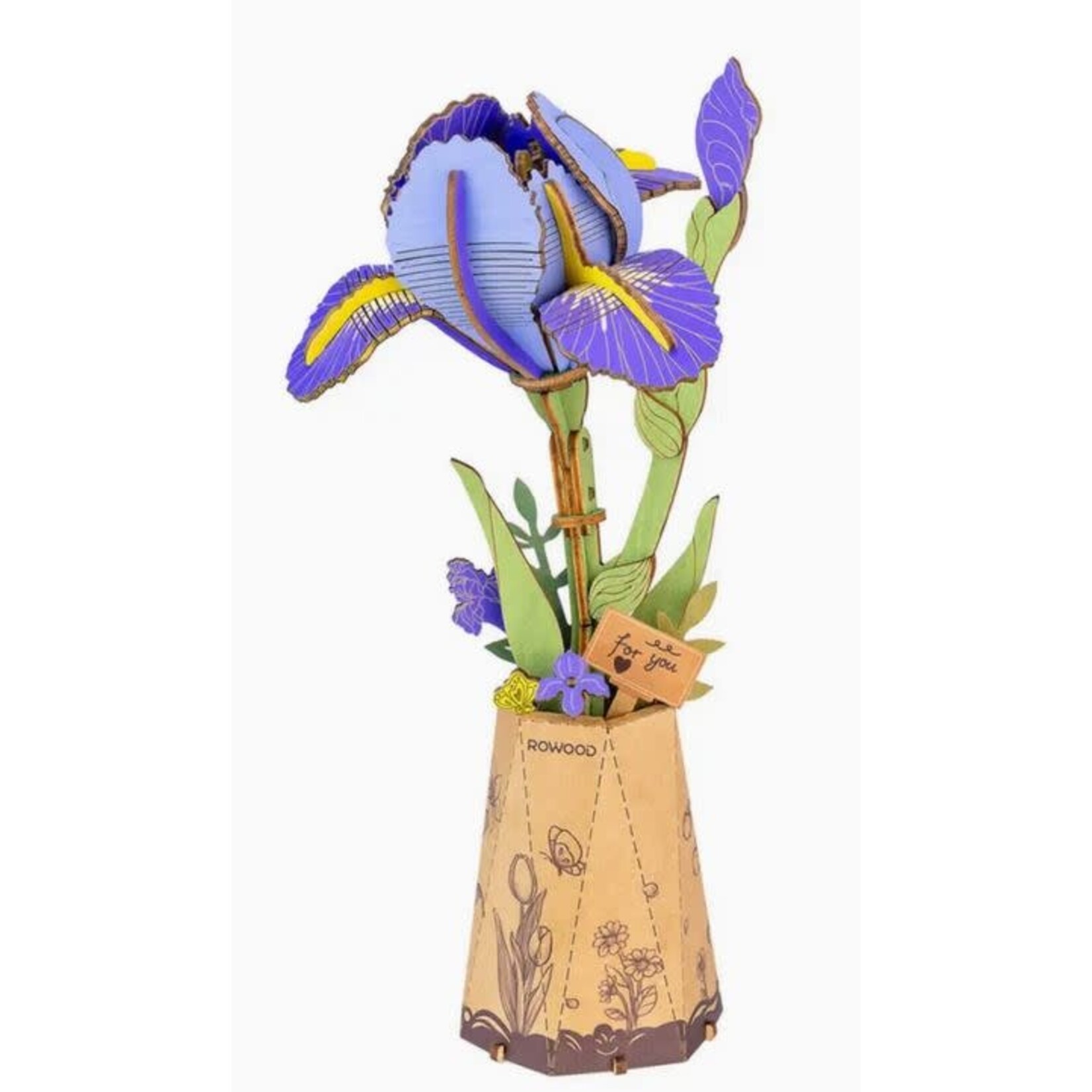 Wooden Flower Kit - Purple Iris