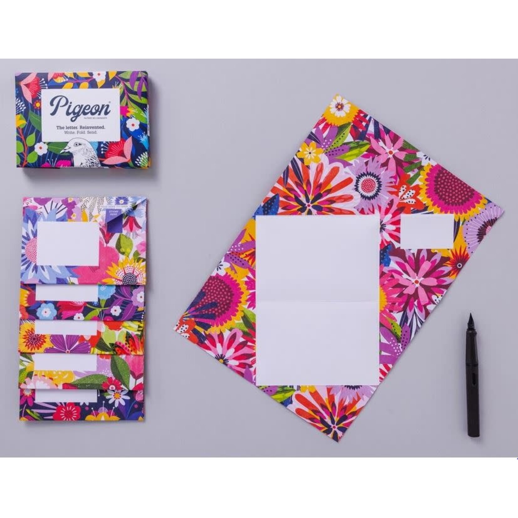 Pigeonposted Folding Letter Set - Floral Fantasia (6 Pack)