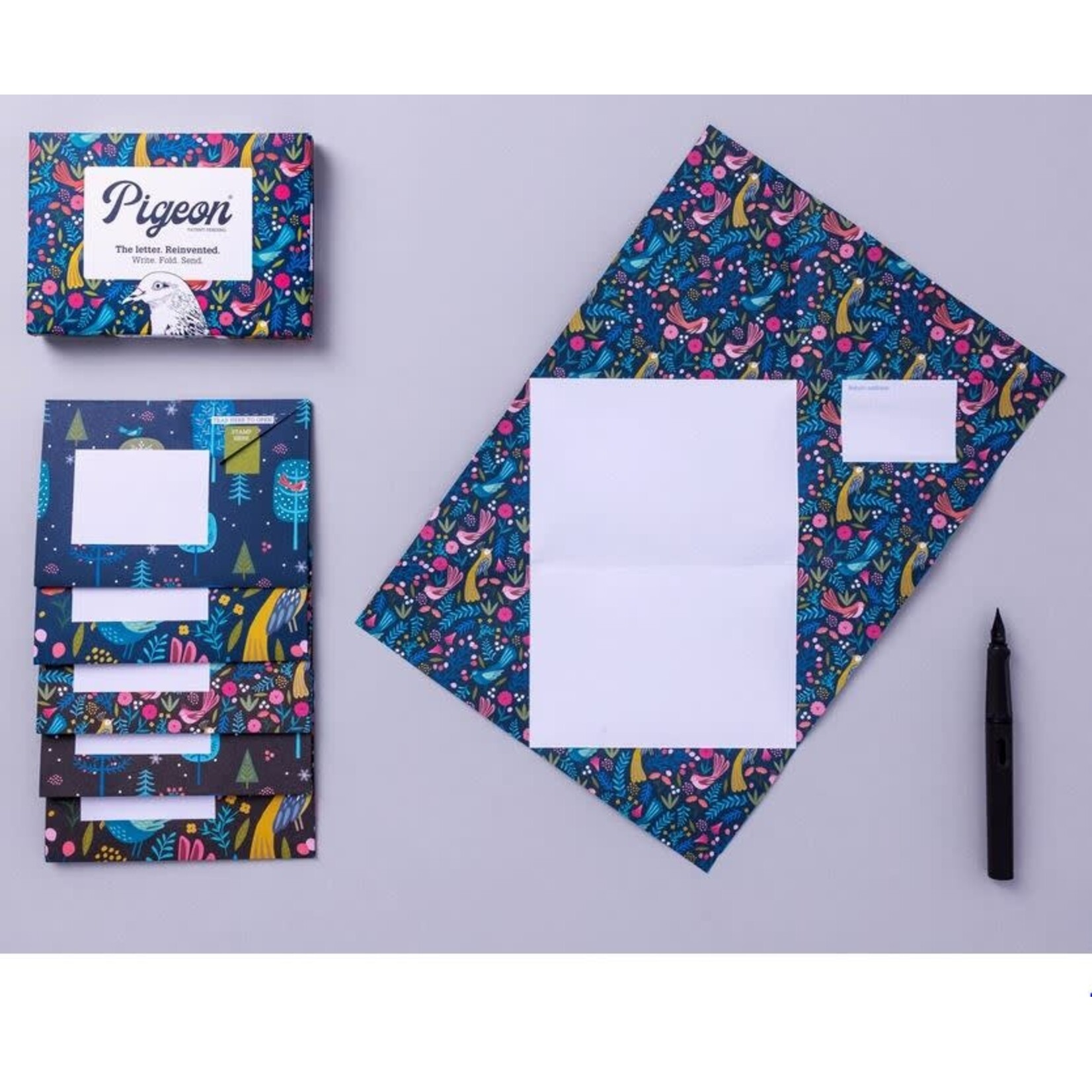 Pigeonposted Folding Letter Set - Magical Menagerie (6 Pack)