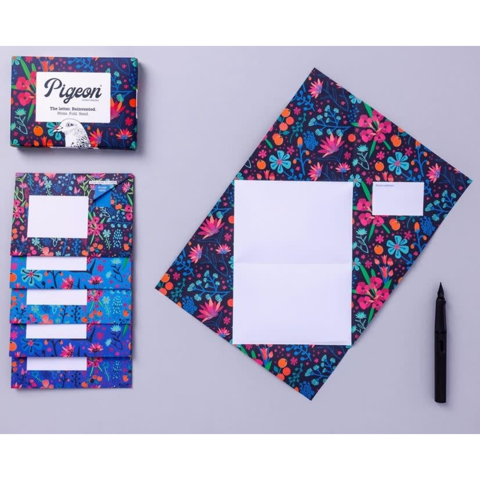 Pigeonposted Folding Letter Set - Midnight Garden (6 Pack)