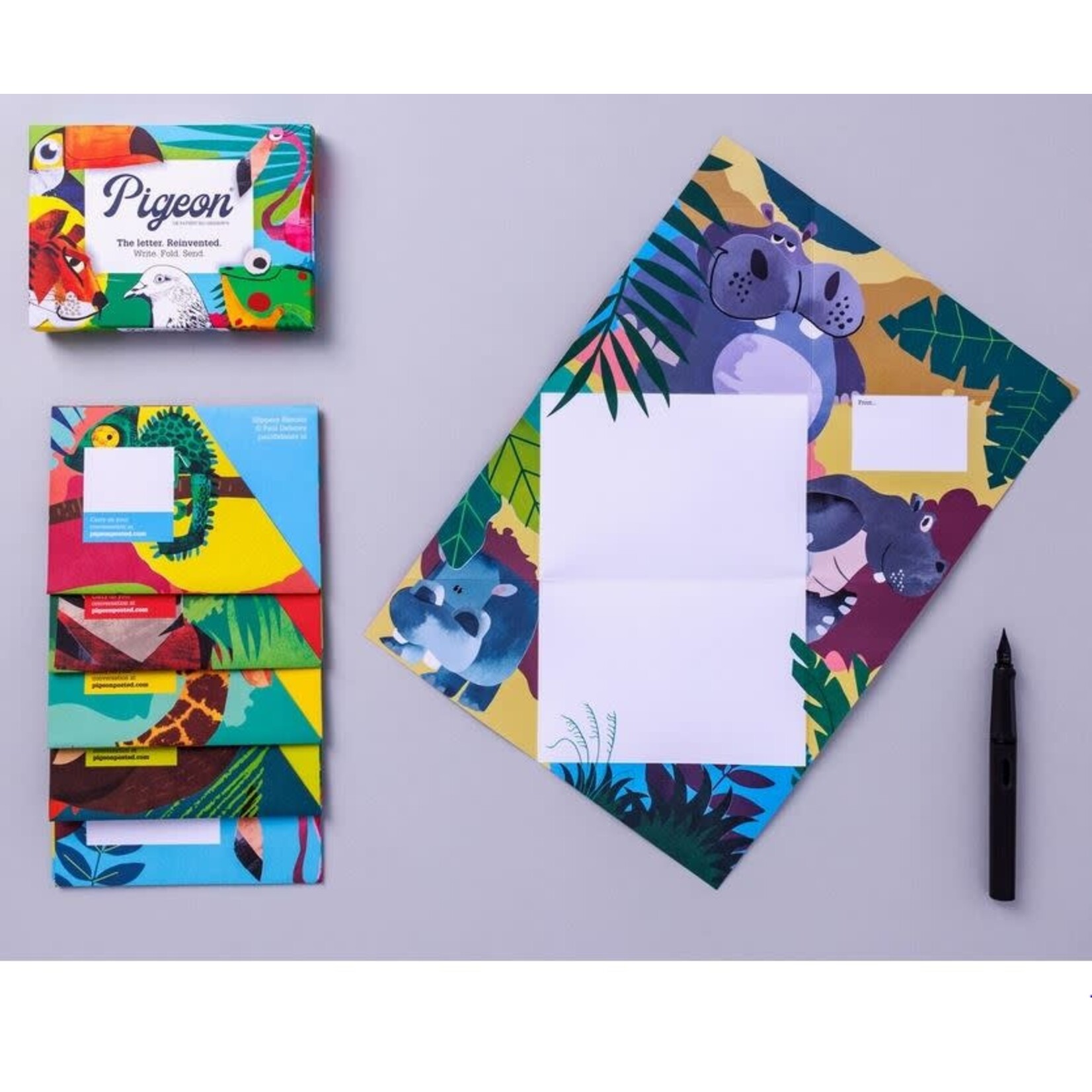 Pigeonposted Folding Letter Set - Wild Lives (6 Pack)