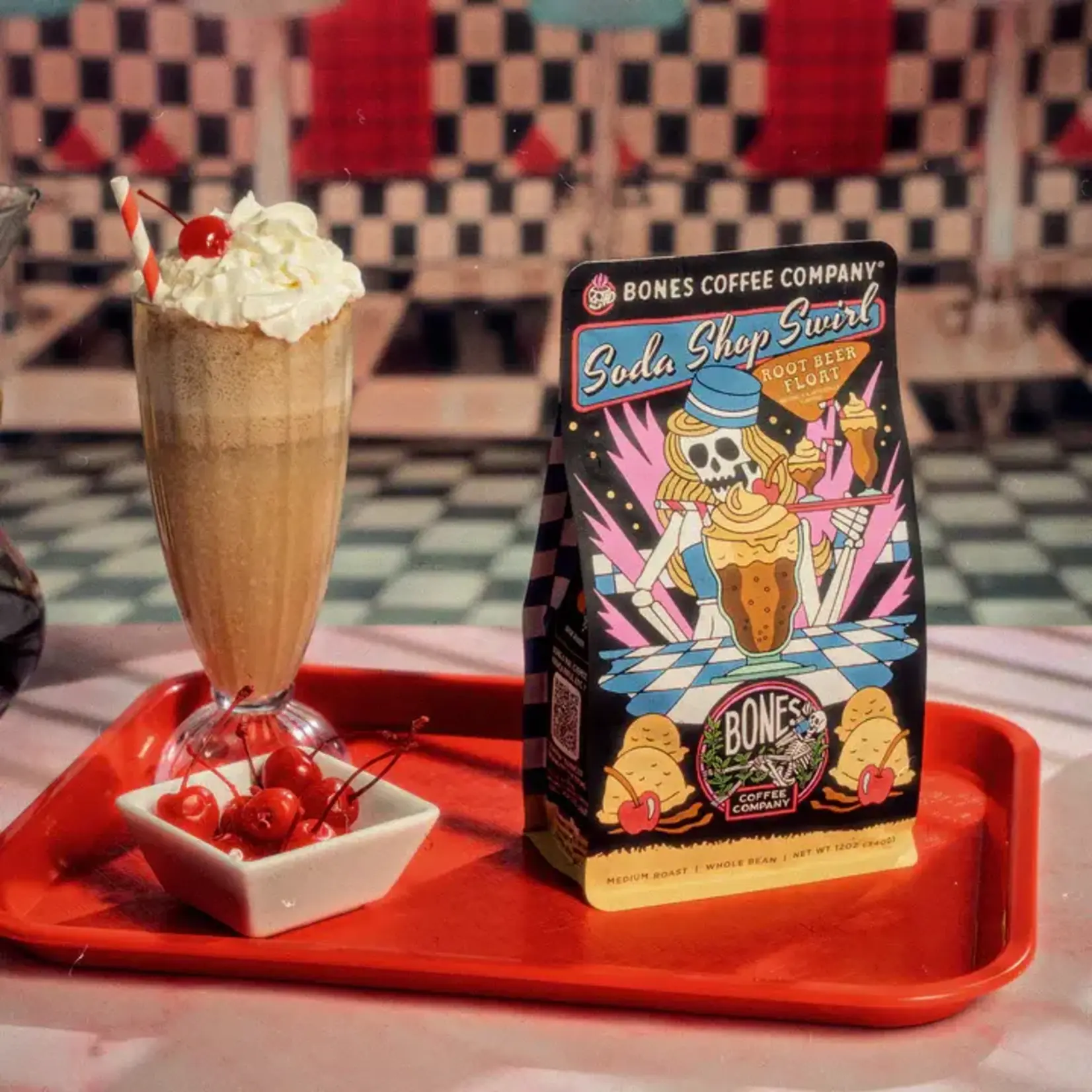Bones Coffee: Soda Shop Swirl 12oz Ground Coffee