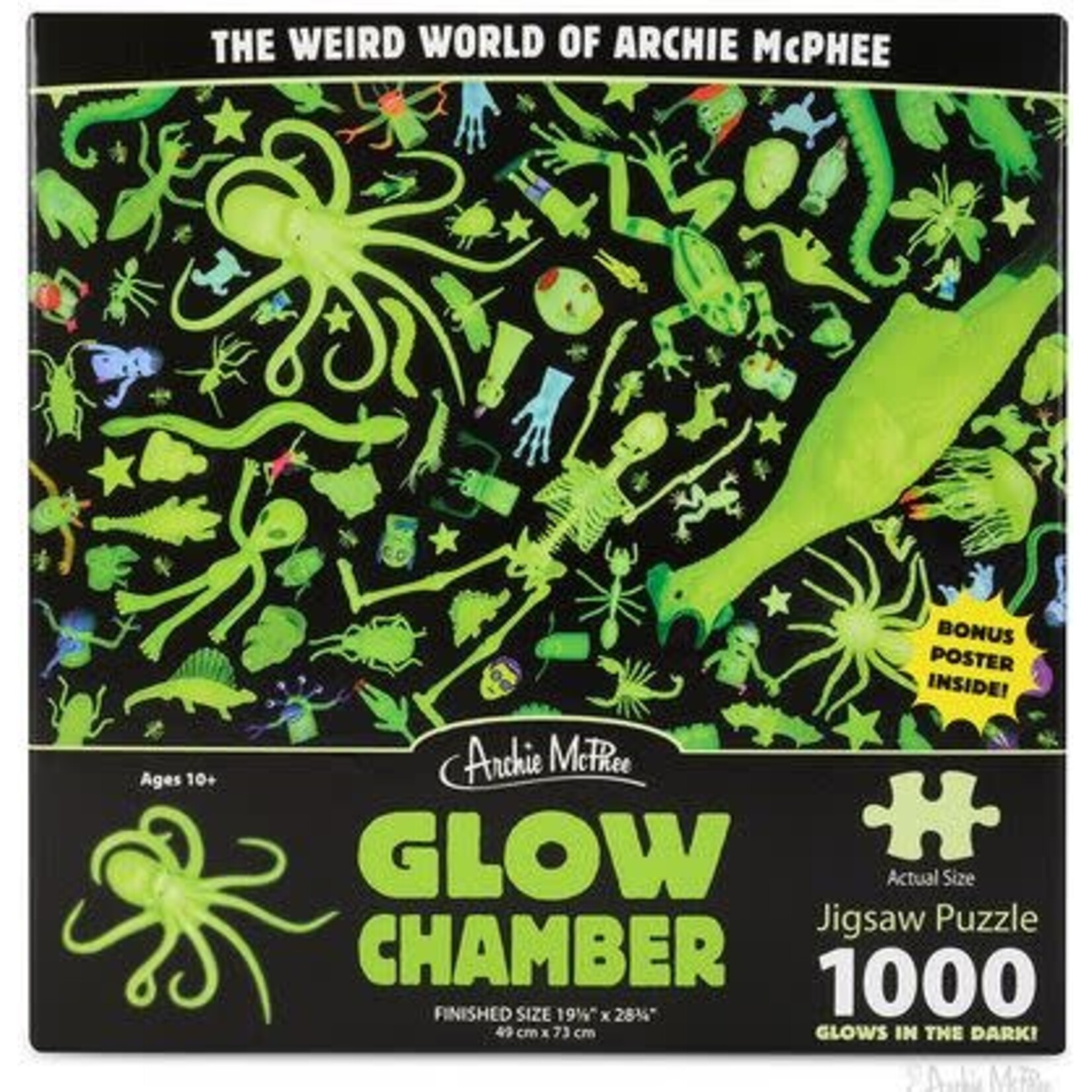 #10526 Glow in the Dark 1,000 Piece Puzzle Dragon Cache Used Game