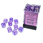 Chessex Borealis Dice: Luminary Purple with White | 12mm d6 Dice Block | 27977