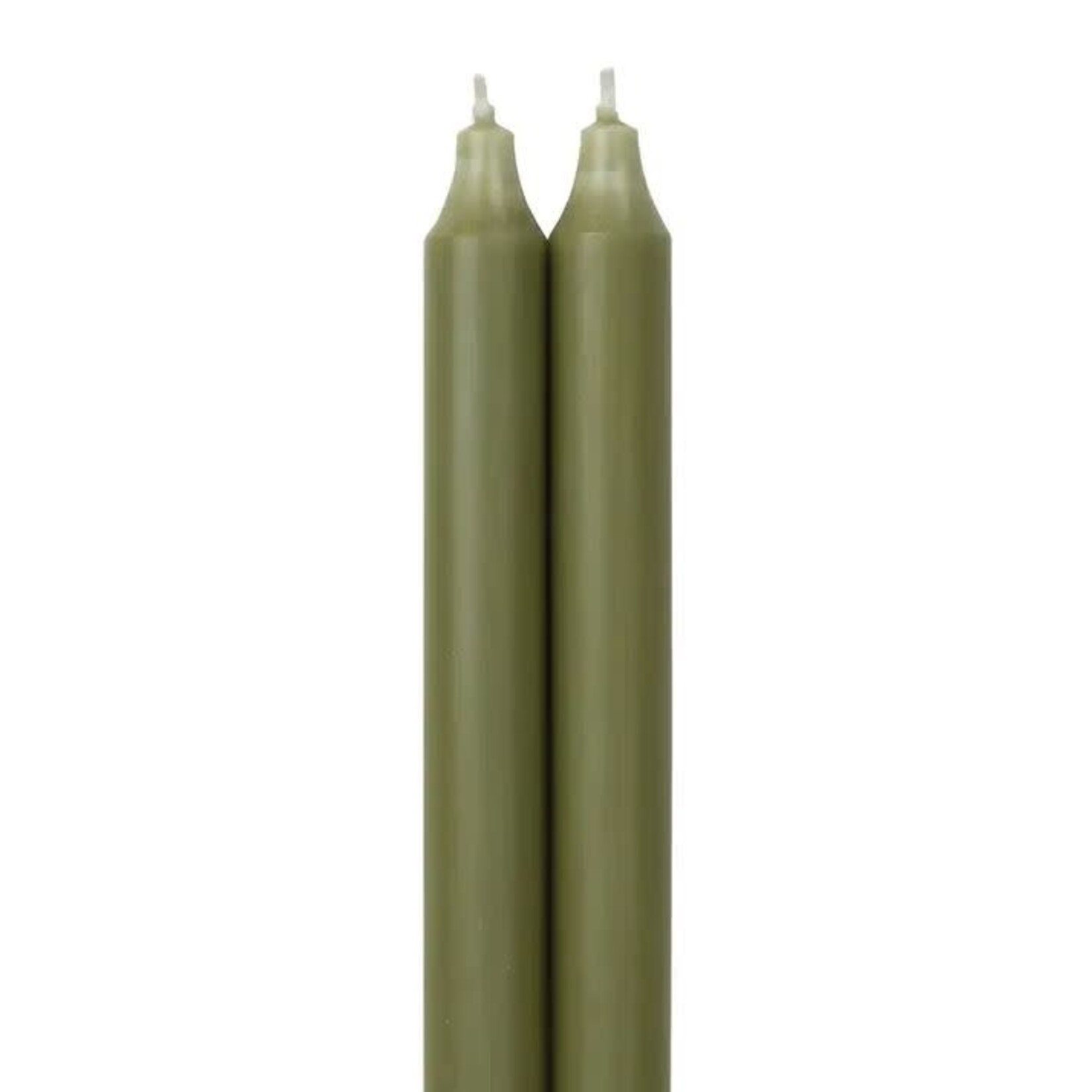 Candle - 12 in Tapers - Moss Green - 2pk