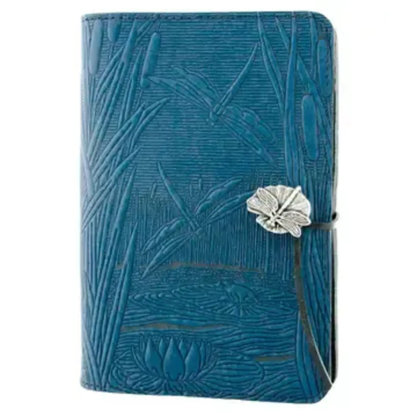 Oberon Design Refillable Leather Journal - Dragonfly Pond - Blue - 5x7