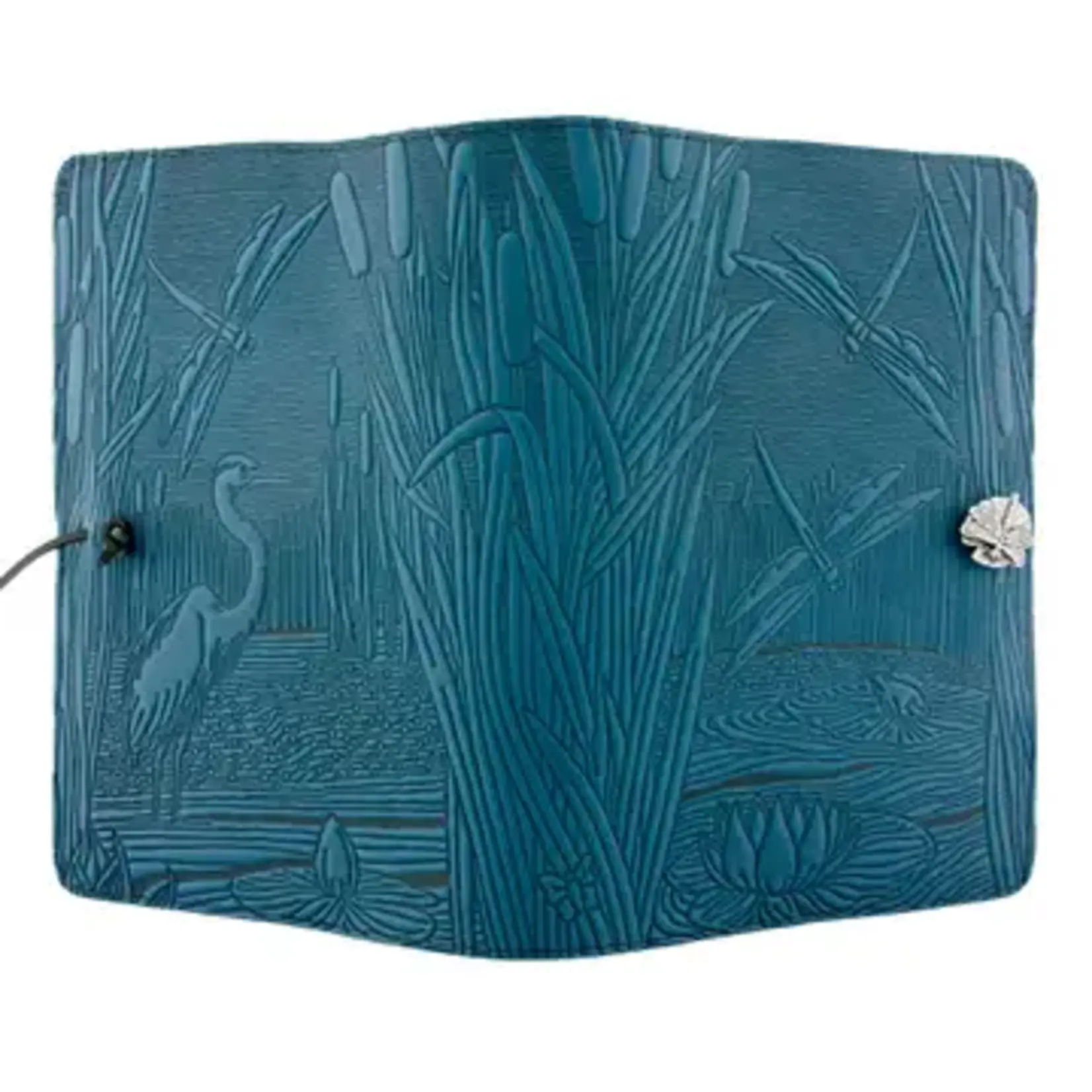 Oberon Design Refillable Leather Journal - Dragonfly Pond - Blue - 5x7
