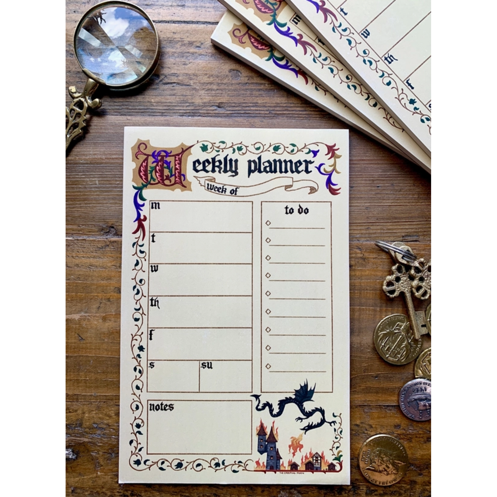 The Creeping Moon Weekly Planner Notepad - Medieval - 5.5 × 8.5 in.