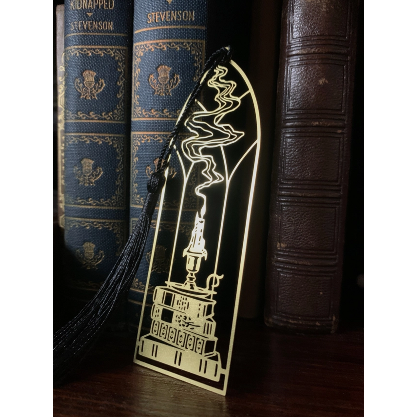 The Creeping Moon Bookmark - Brass - Cathedral Candlestick