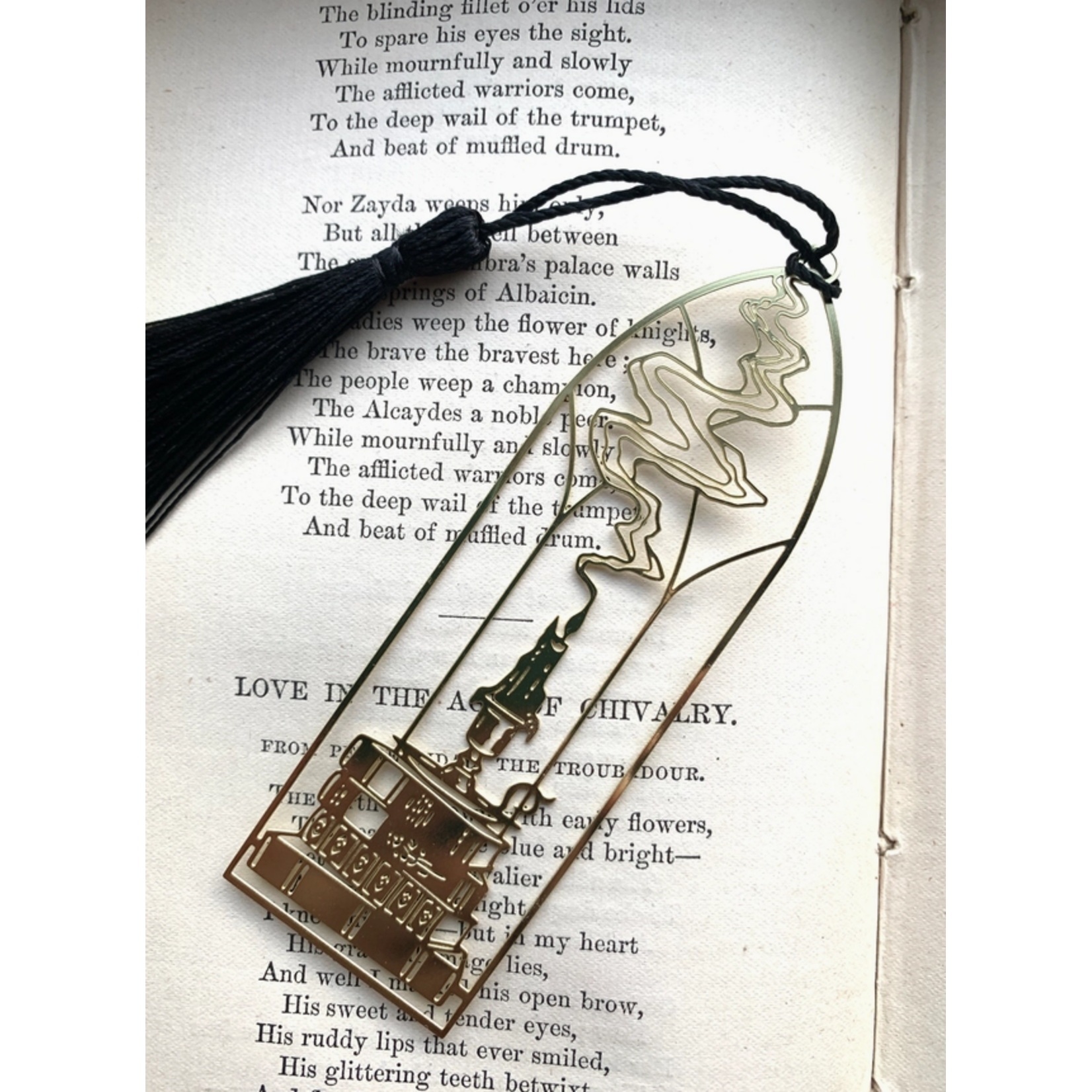 The Creeping Moon Bookmark - Brass - Cathedral Candlestick