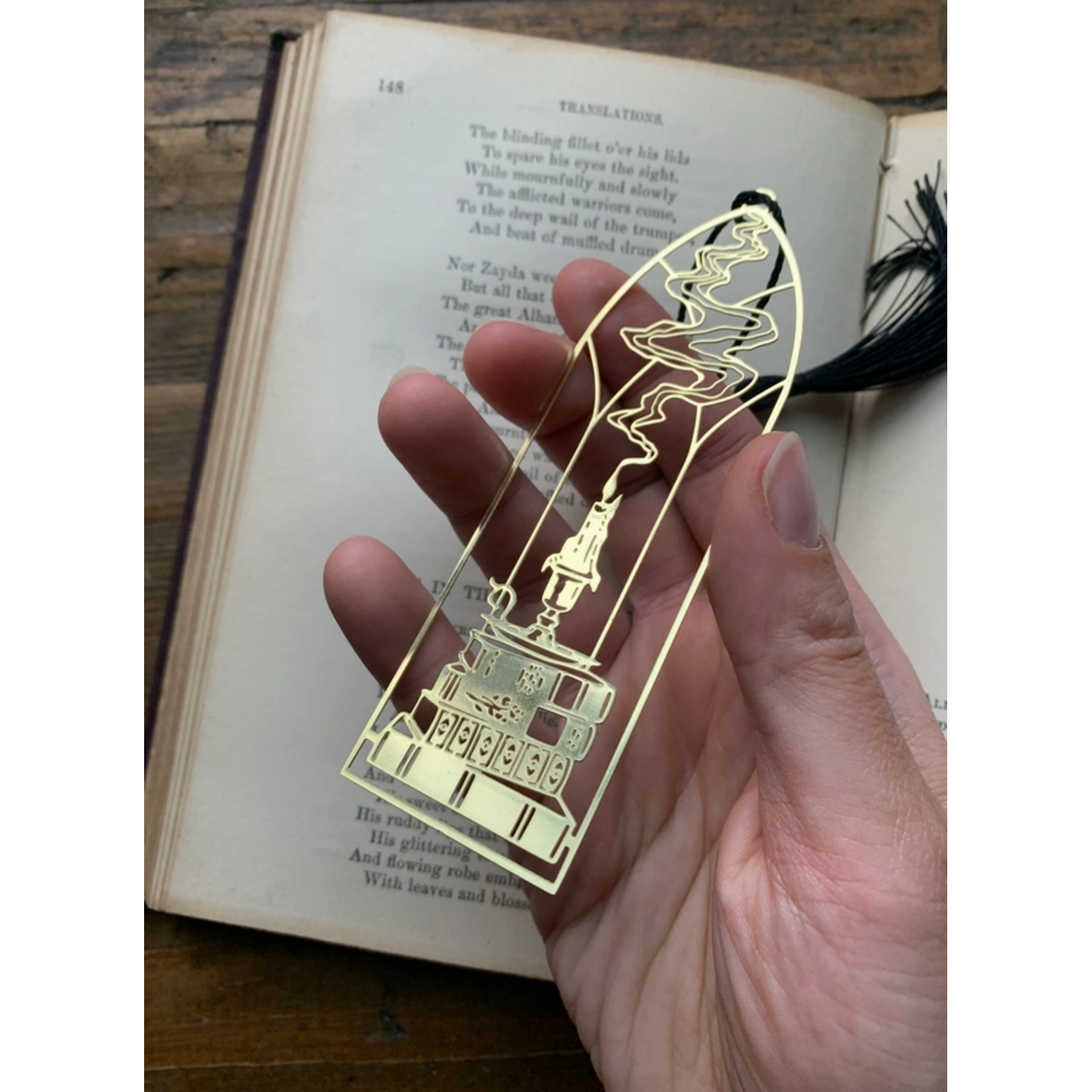 The Creeping Moon Bookmark - Brass - Cathedral Candlestick