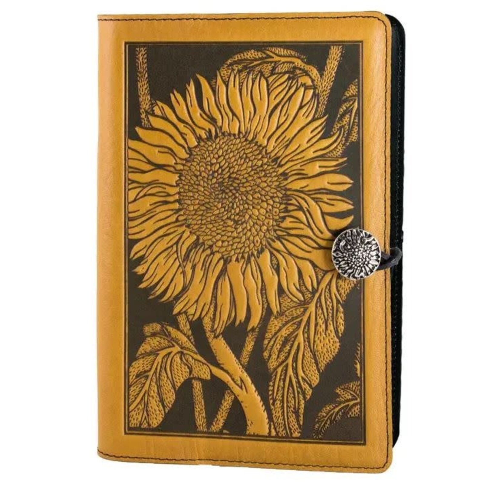 Oberon Design Refillable Leather Journal - Sunflower - Marigold - 5x7
