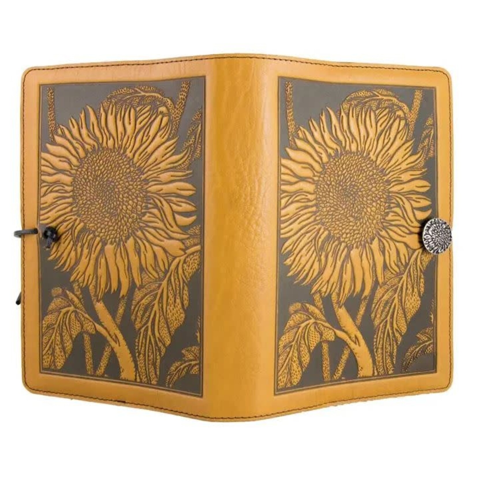 Oberon Design Refillable Leather Journal - Sunflower - Marigold - 5x7