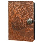 Oberon Design Refillable Leather Journal - Tree of Life - Saddle - 5x7