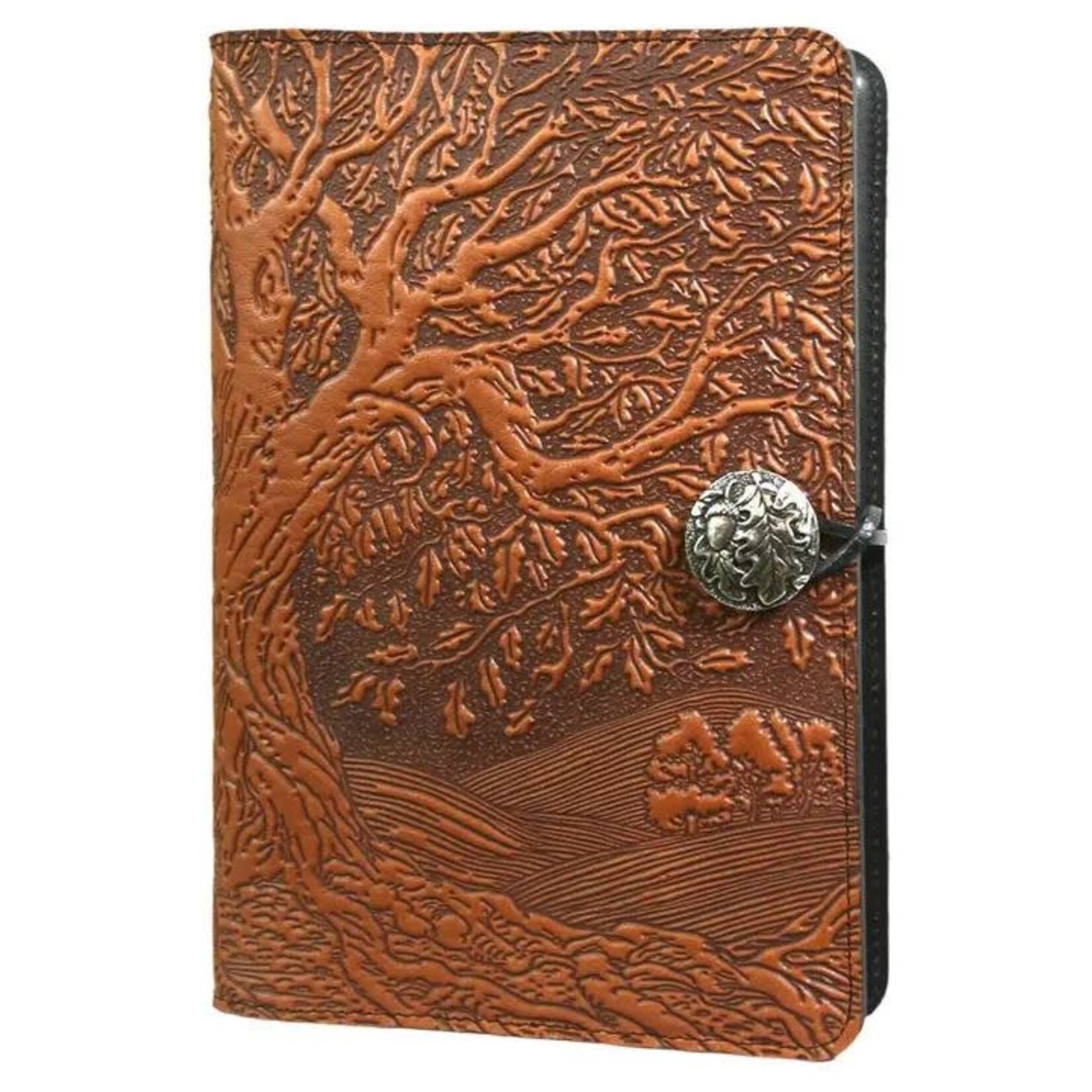 Oberon Design Refillable Leather Journal - Tree of Life - Saddle - 5x7