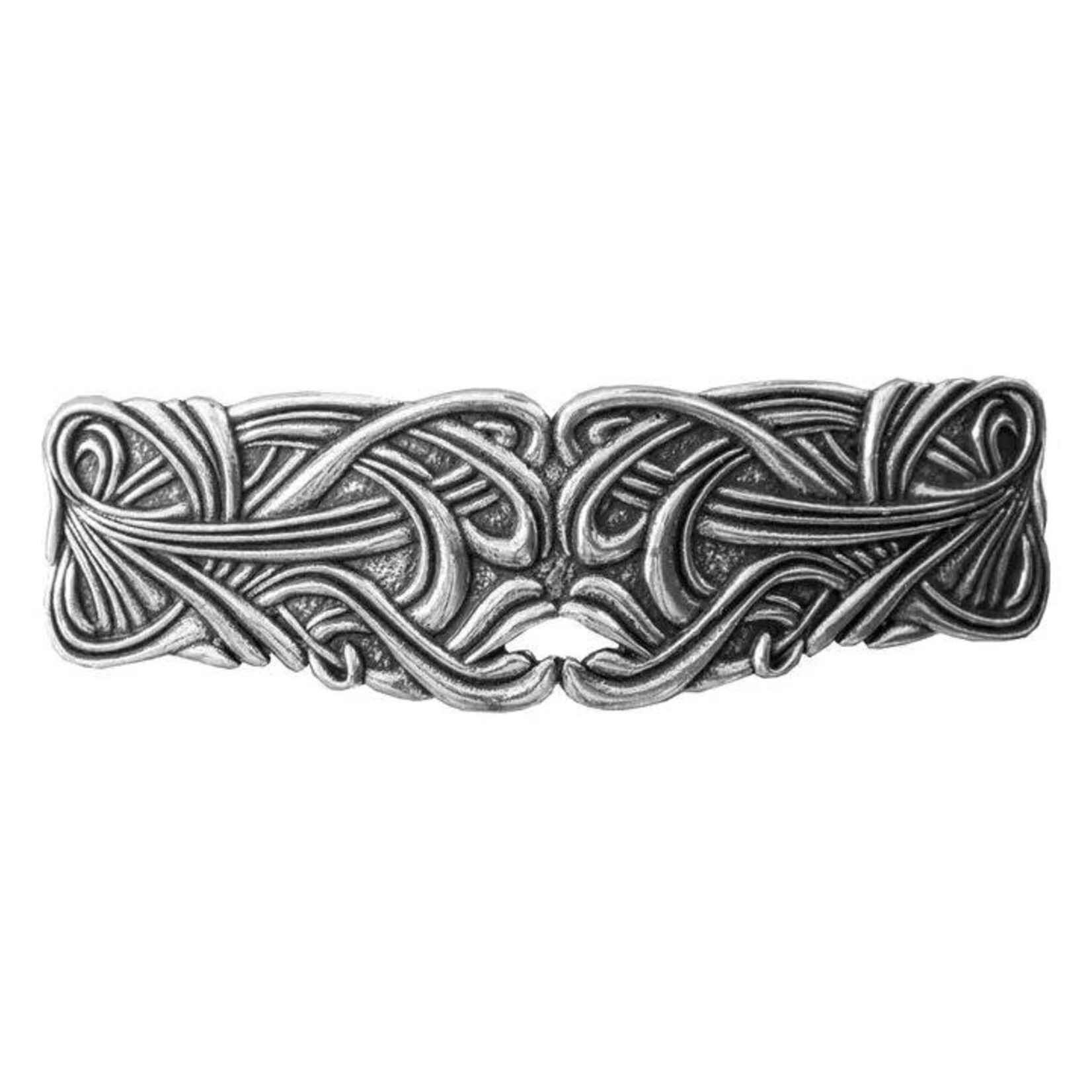 Oberon Design Barrette - Britannia Metal - Art Nouveau Swirl - 80mm
