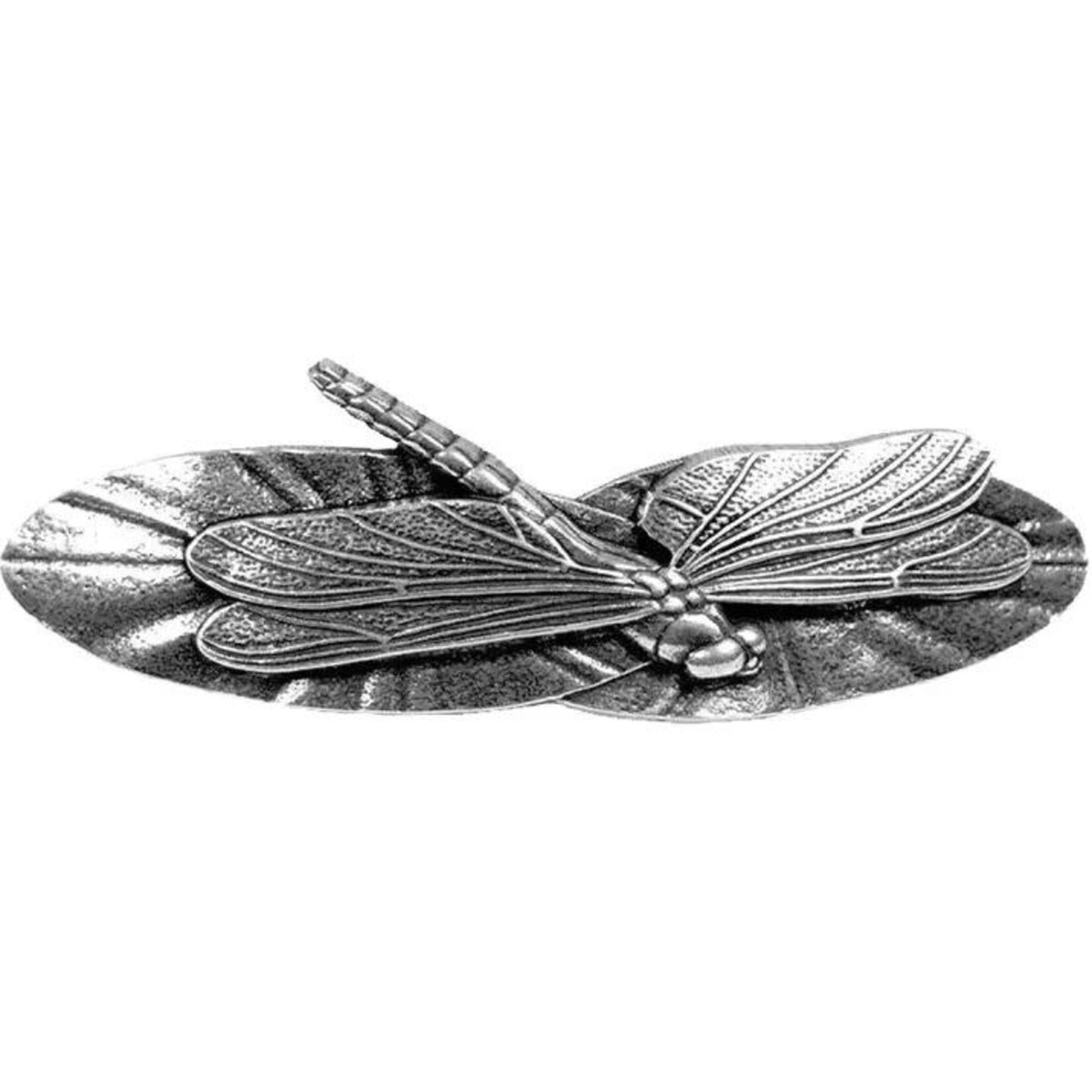 Oberon Design Barrette - Britannia Metal - Dragonfly - 80mm