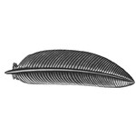 Oberon Design Barrette - Britannia Metal - Feather - 70mm