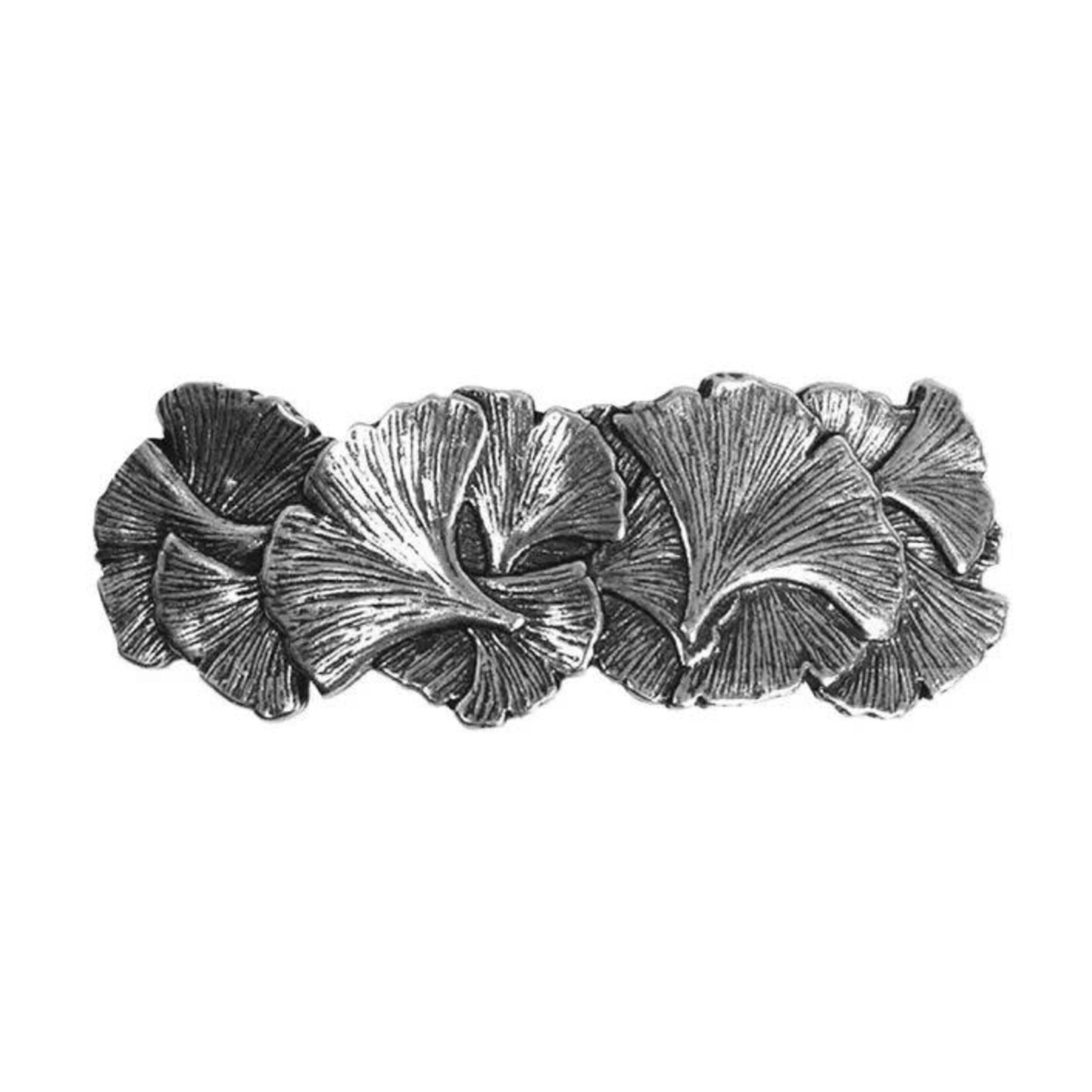 Oberon Design Barrette - Britannia Metal - Ginkgo - 70mm