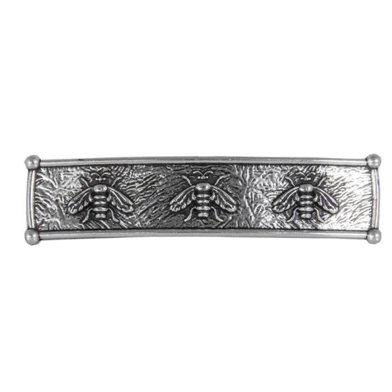 Oberon Design Barrette - Britannia Metal - Honey Bee - 60mm