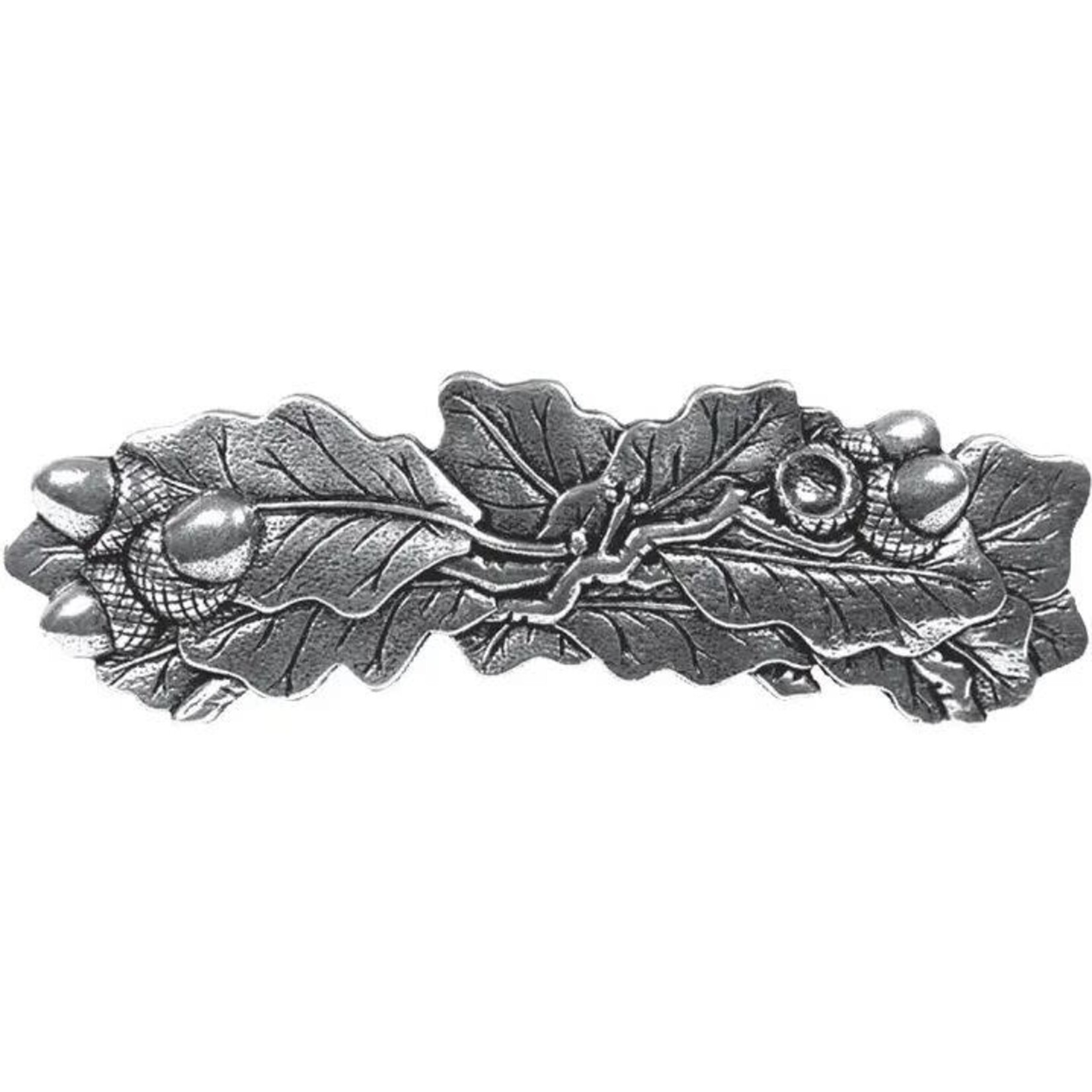 Oberon Design Barrette - Britannia Metal - Oak Leaf - 80mm
