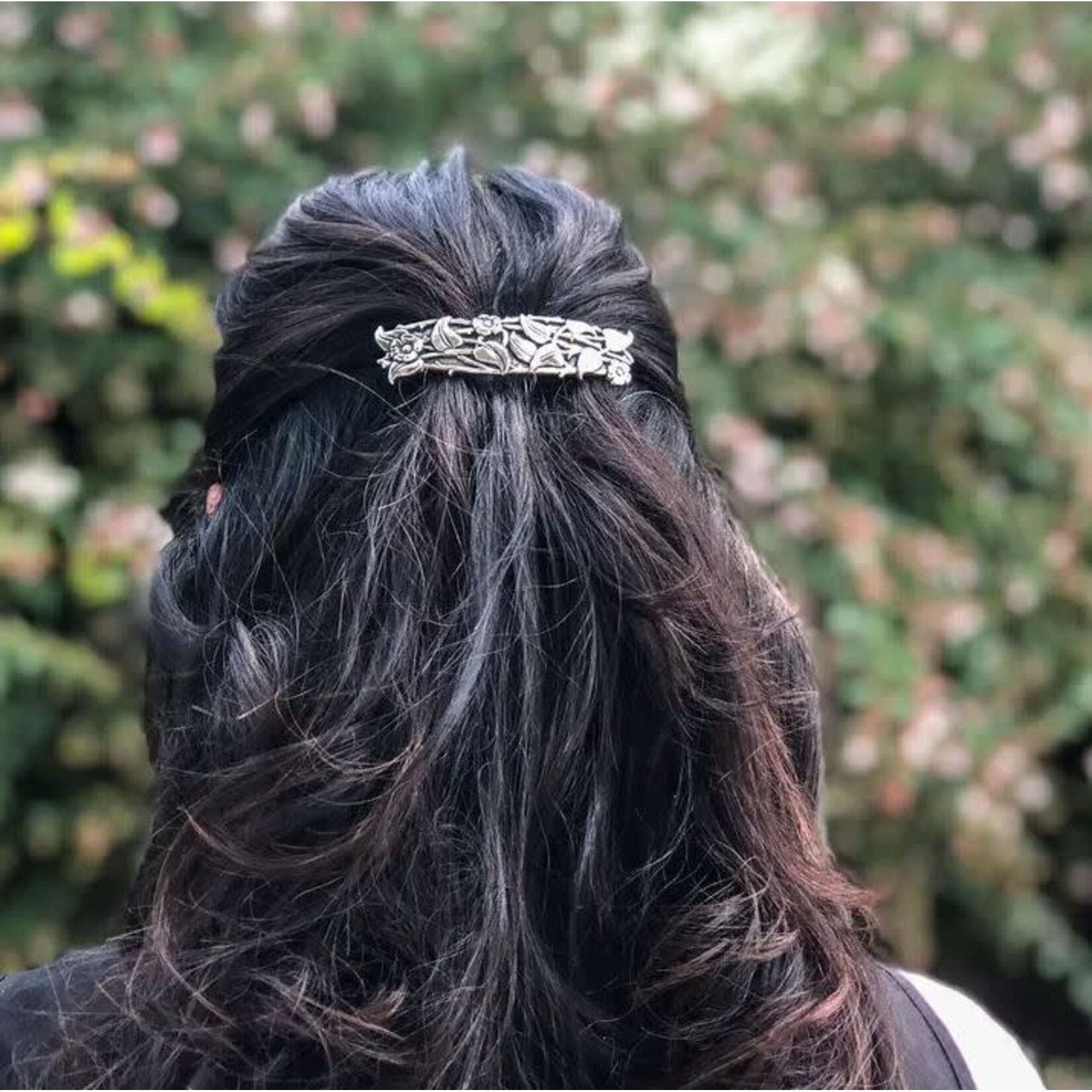 Oberon Design Barrette - Britannia Metal - Periwinkle - 70mm