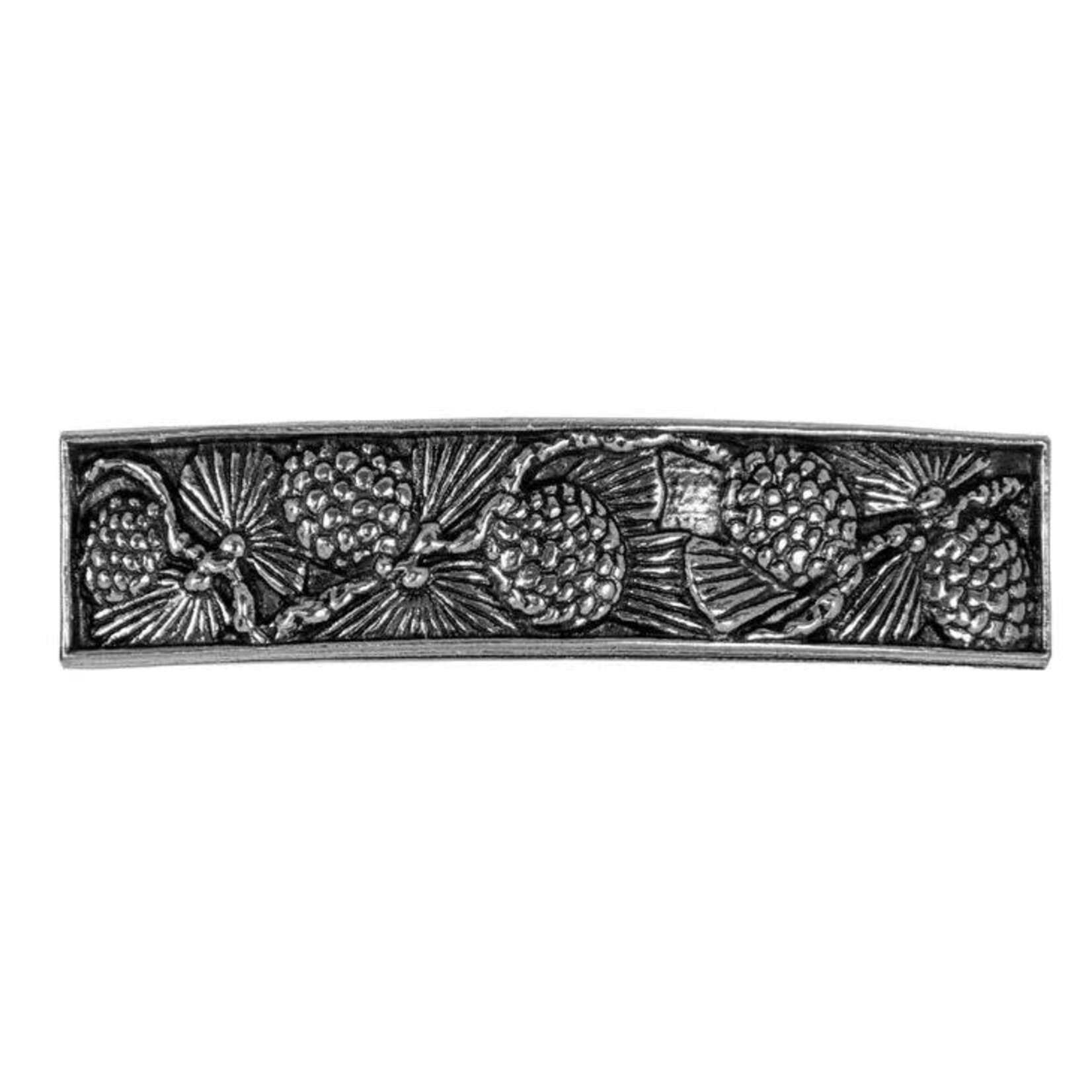 Oberon Design Barrette - Britannia Metal - Pinecone - 70mm