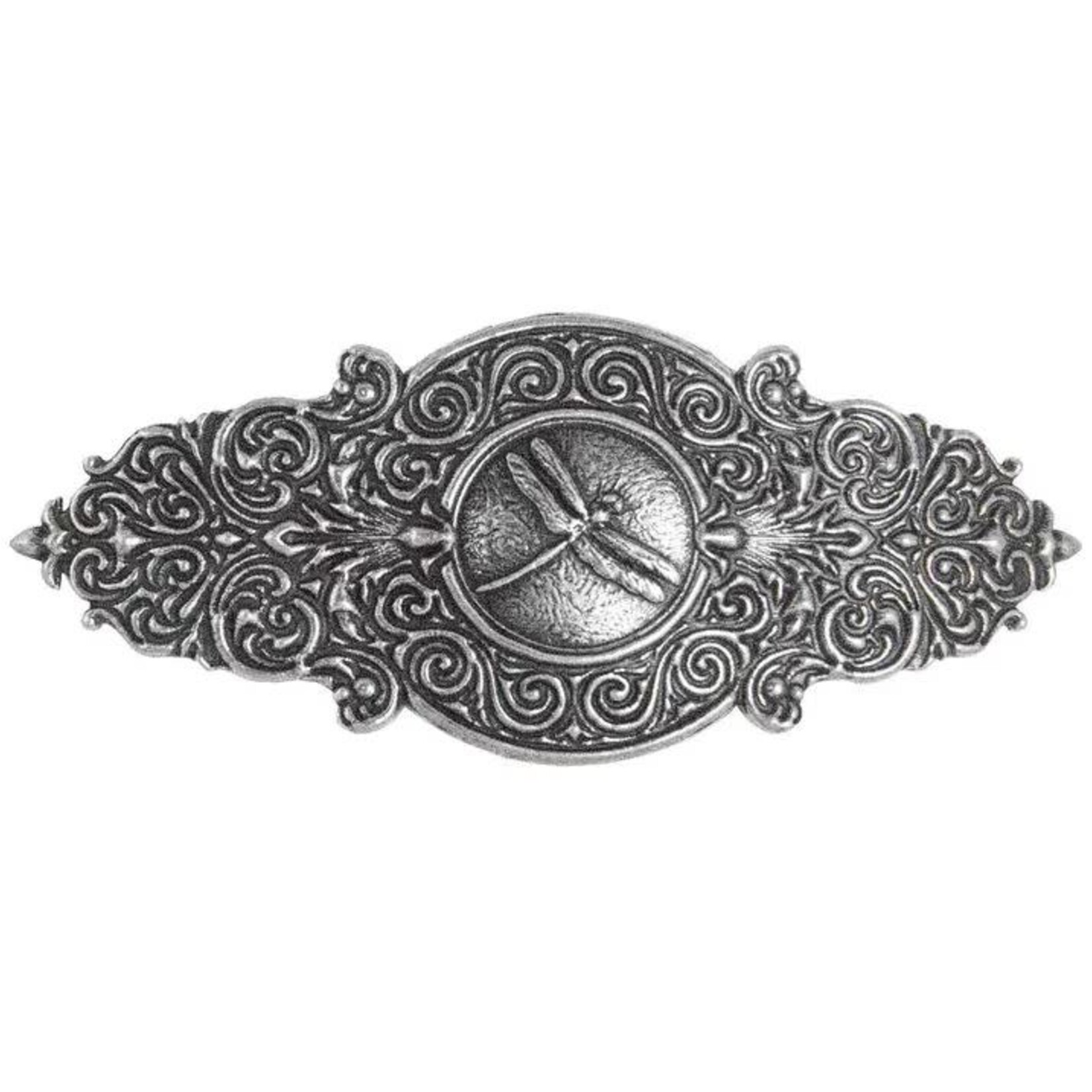 Oberon Design Barrette - Britannia Metal - Victorian Dragonfly - 100mm