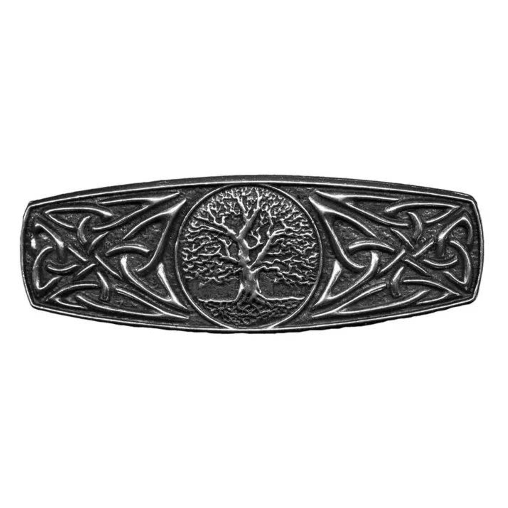 Oberon Design Barrette - Britannia Metal - World Tree - 70mm
