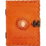 Immart Global LLC Leather Journal - C-Lock - Orange - 7x5 in