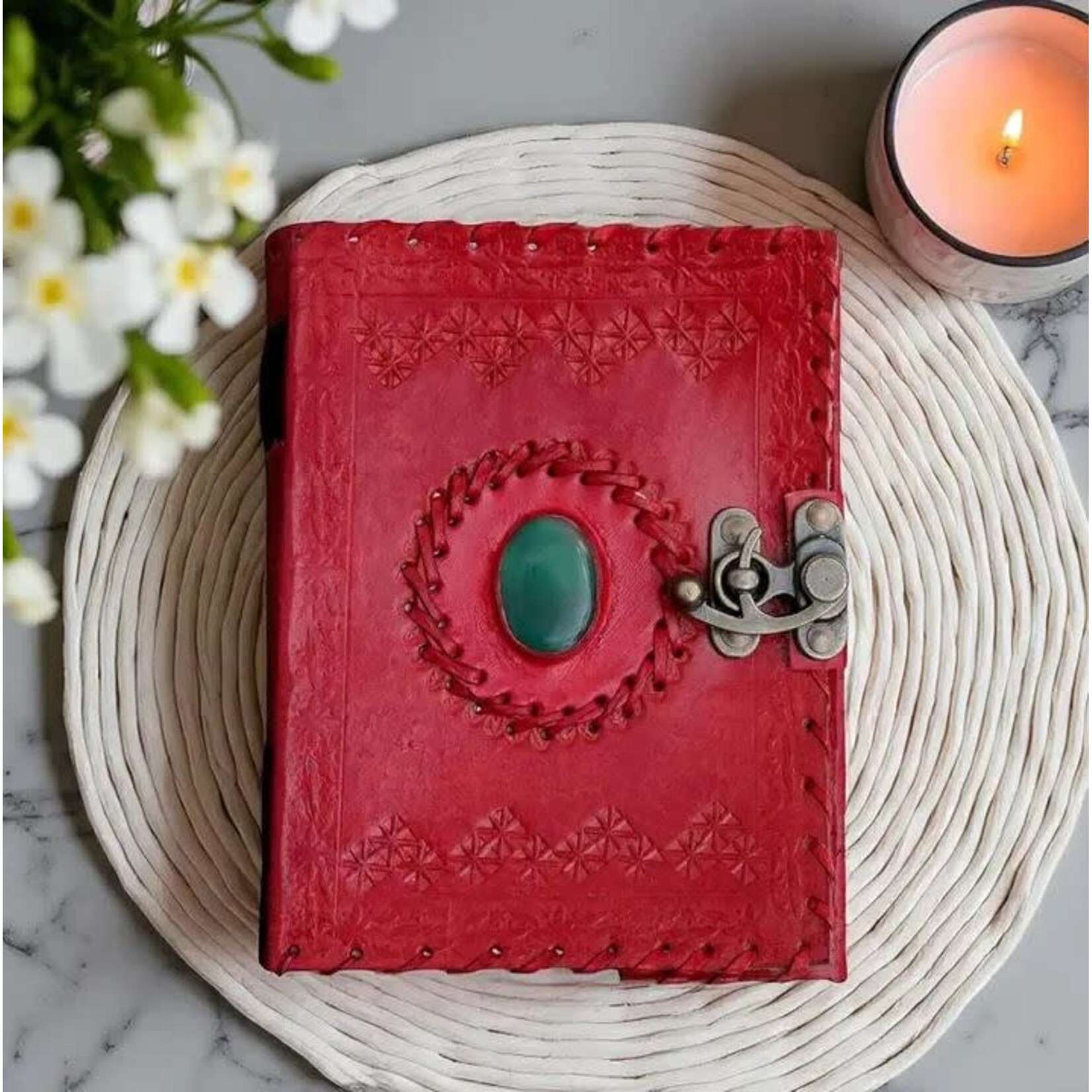 Immart Global LLC Leather Journal - C-Lock - Red - 7x5 in