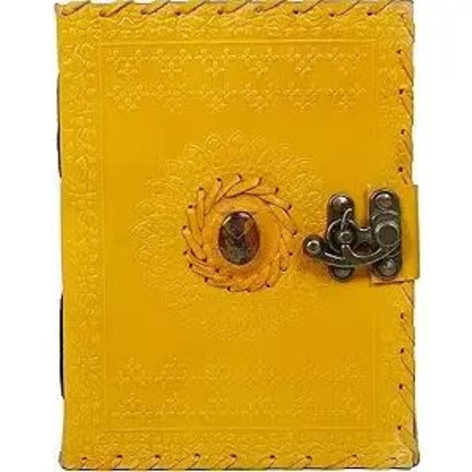 Immart Global LLC Leather Journal - C-Lock - Yellow - 7x5 in