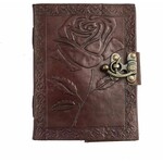 Immart Global LLC Leather Journal - Engraved Rose - Brown - 7 in