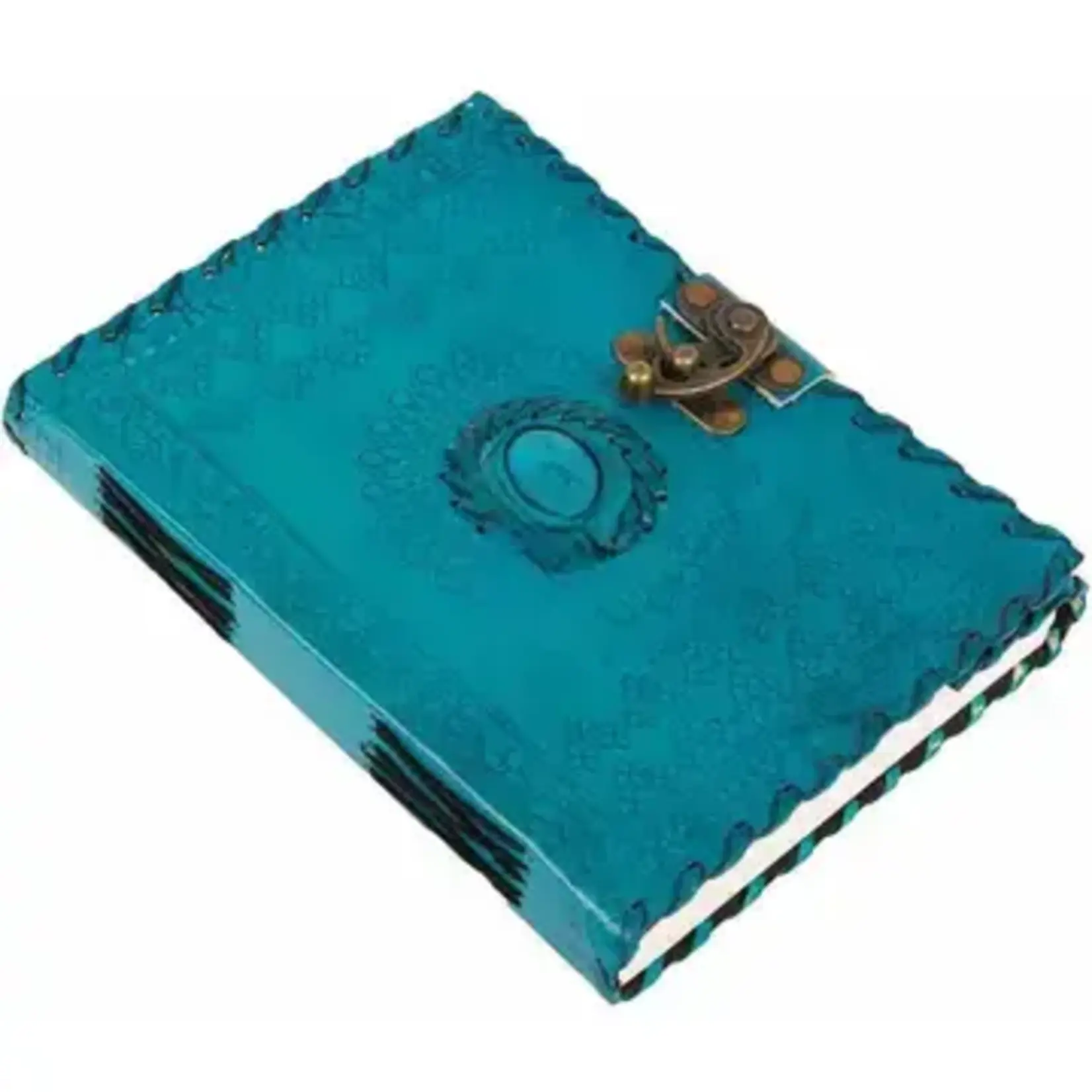 Immart Global LLC Leather Journal - Luck Stone - Ocean Blue - 8 in