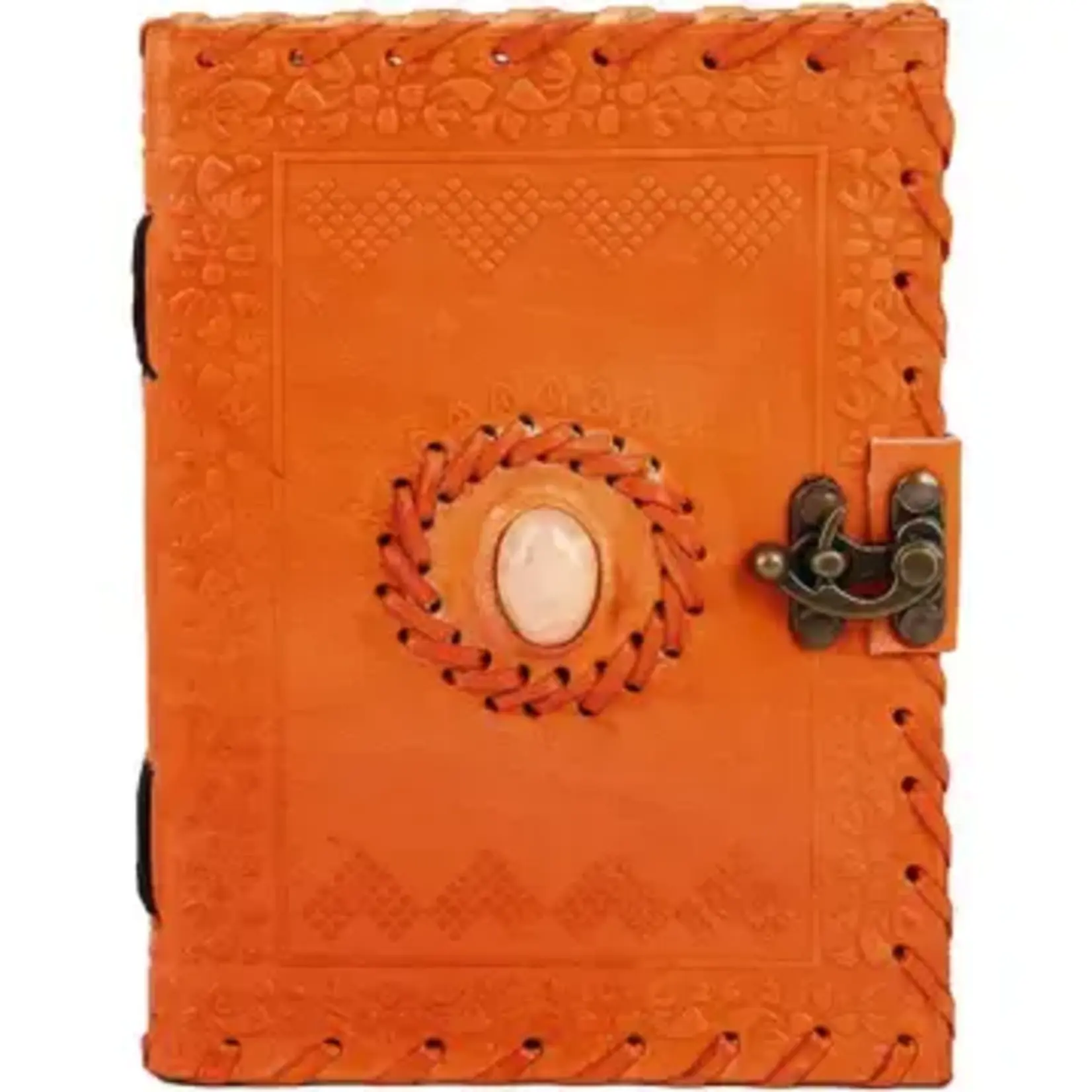 Immart Global LLC Leather Journal - Luck Stone - Orange - 8 in