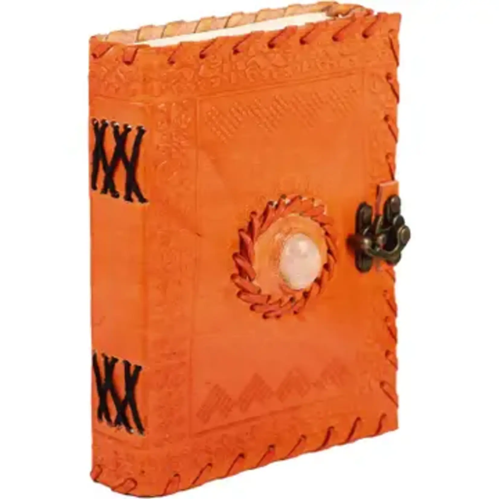 Immart Global LLC Leather Journal - Luck Stone - Orange - 8 in