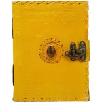 Immart Global LLC Leather Journal - Luck Stone - Yellow - 8 in