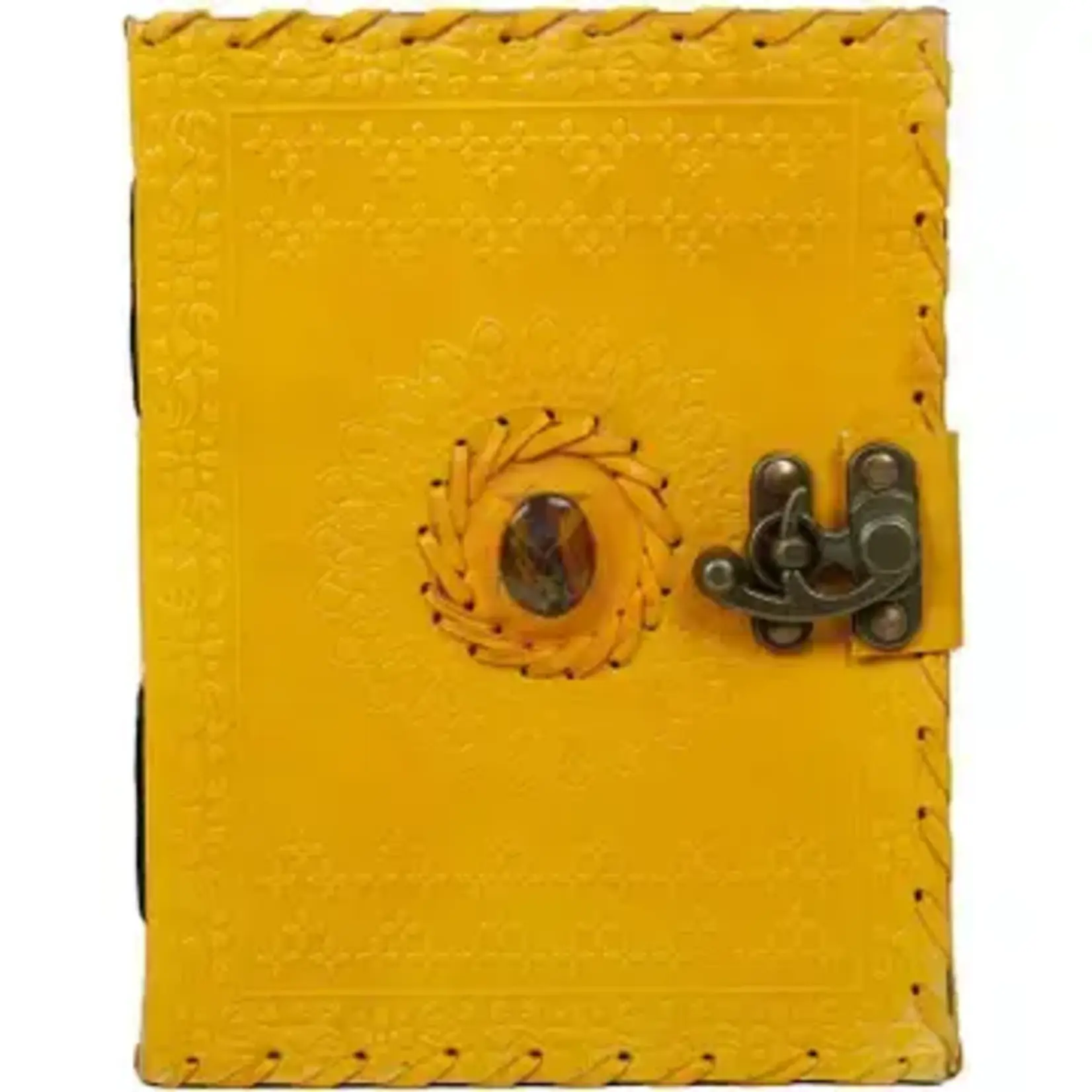 Immart Global LLC Leather Journal - Luck Stone - Yellow - 8 in