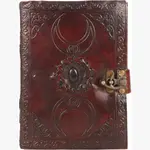 Immart Global LLC Leather Journal - Moon with Stone - Brown - 7x5 in