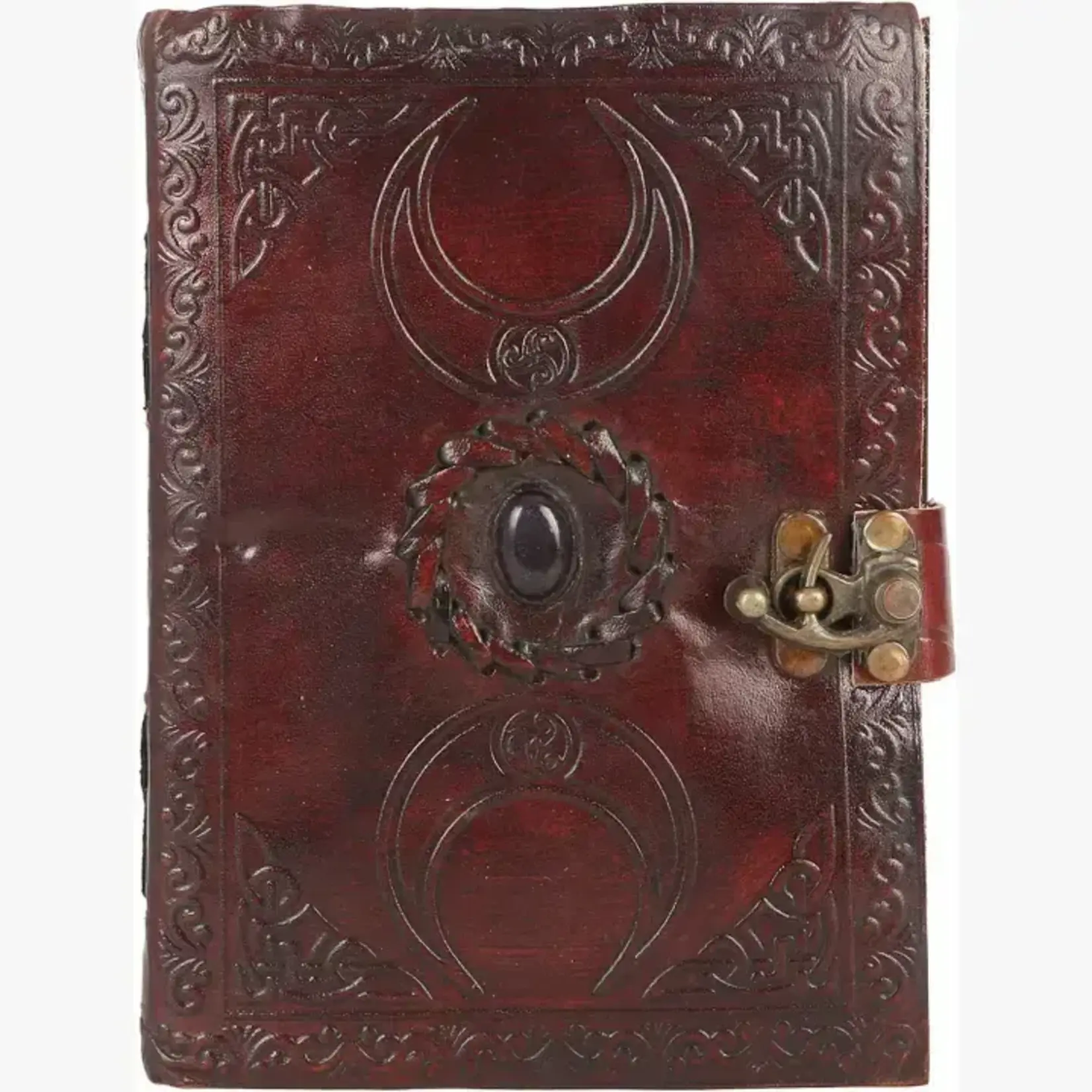 Immart Global LLC Leather Journal - Moon with Stone - Brown - 7x5 in