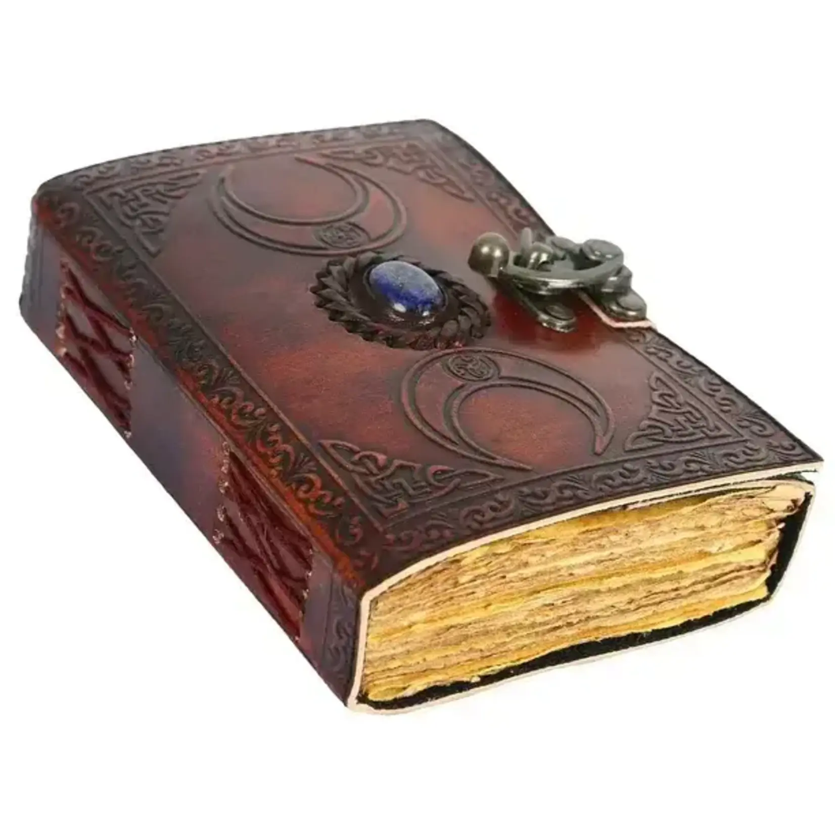 Immart Global LLC Leather Journal - Moon with Stone - Brown - 7x5 in