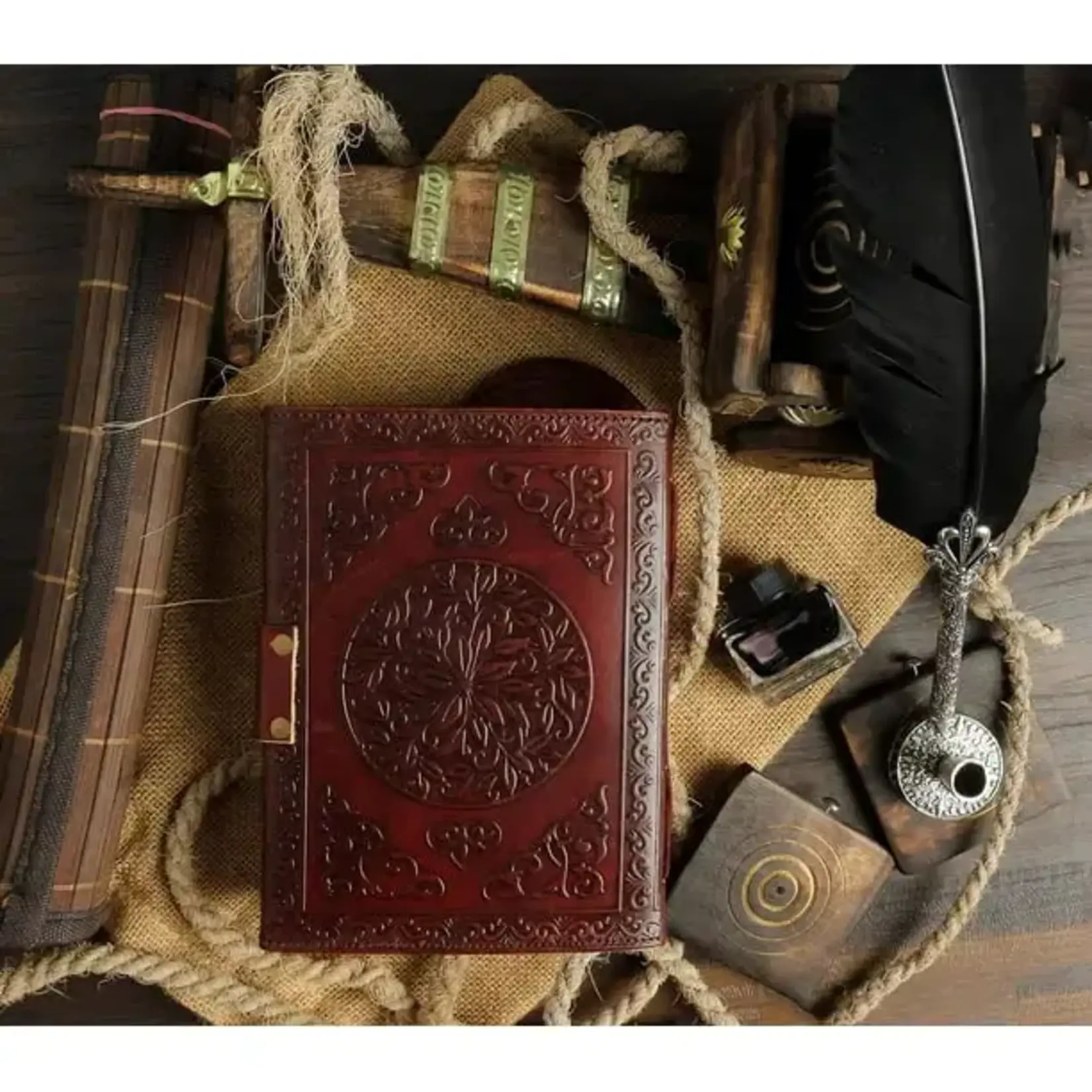 Immart Global LLC Leather Journal - Moon with Stone - Brown - 7x5 in
