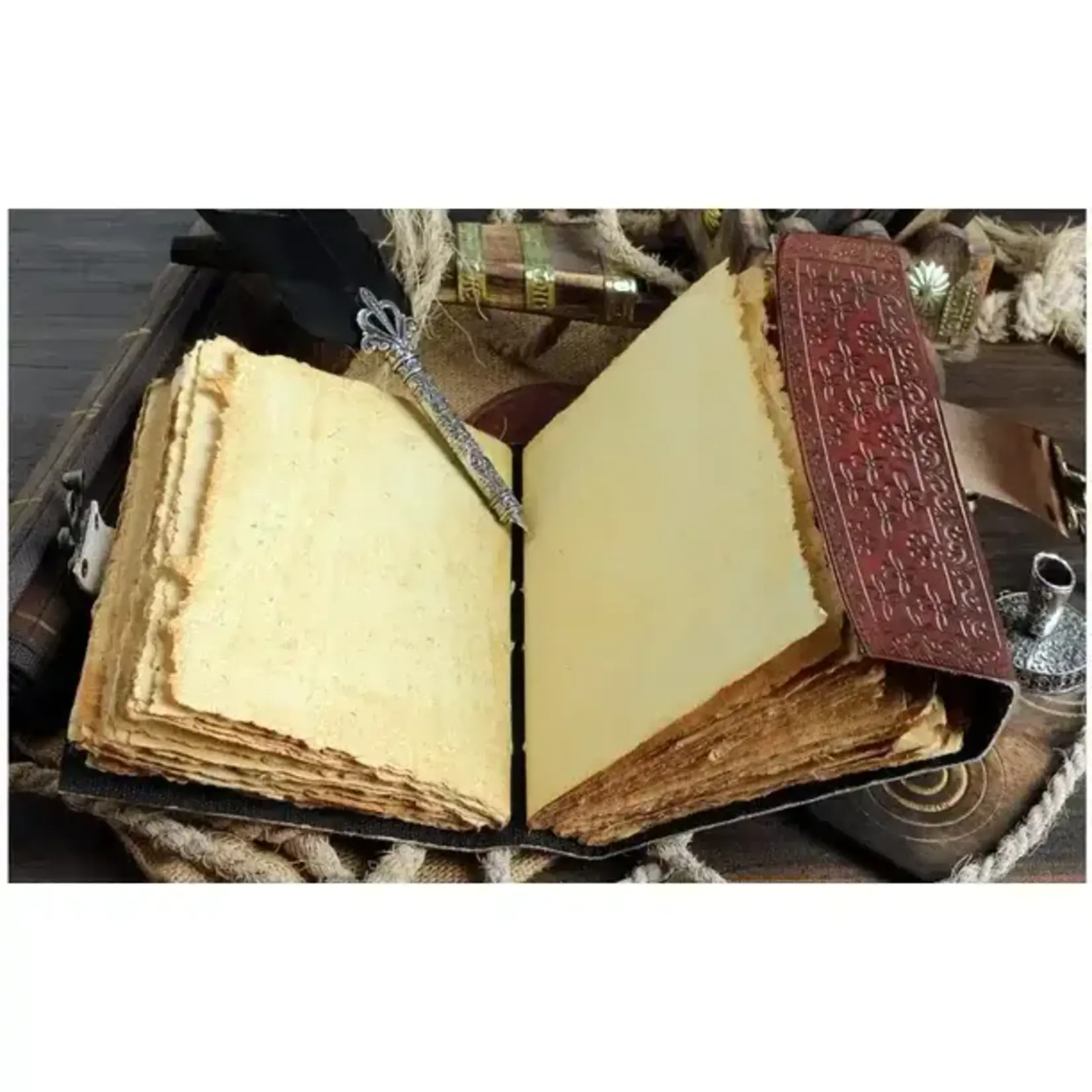 Immart Global LLC Leather Journal - Moon with Stone - Brown - 7x5 in