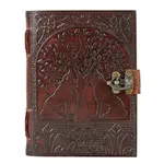 Immart Global LLC Leather Journal - Tree of Life with Wolves - 7x5 in