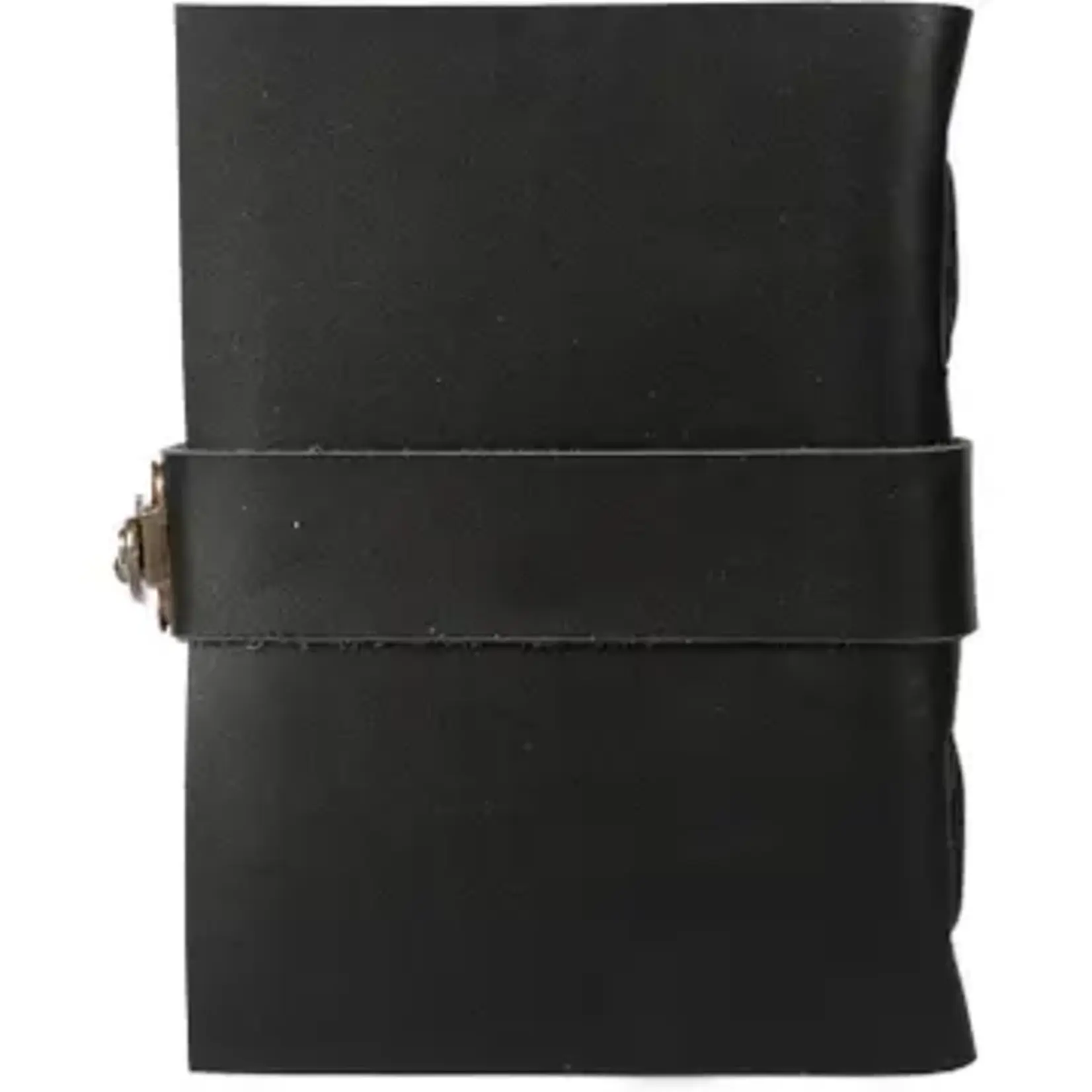 Immart Global LLC Leather Journal - Side Lock - Black - 8x6 in