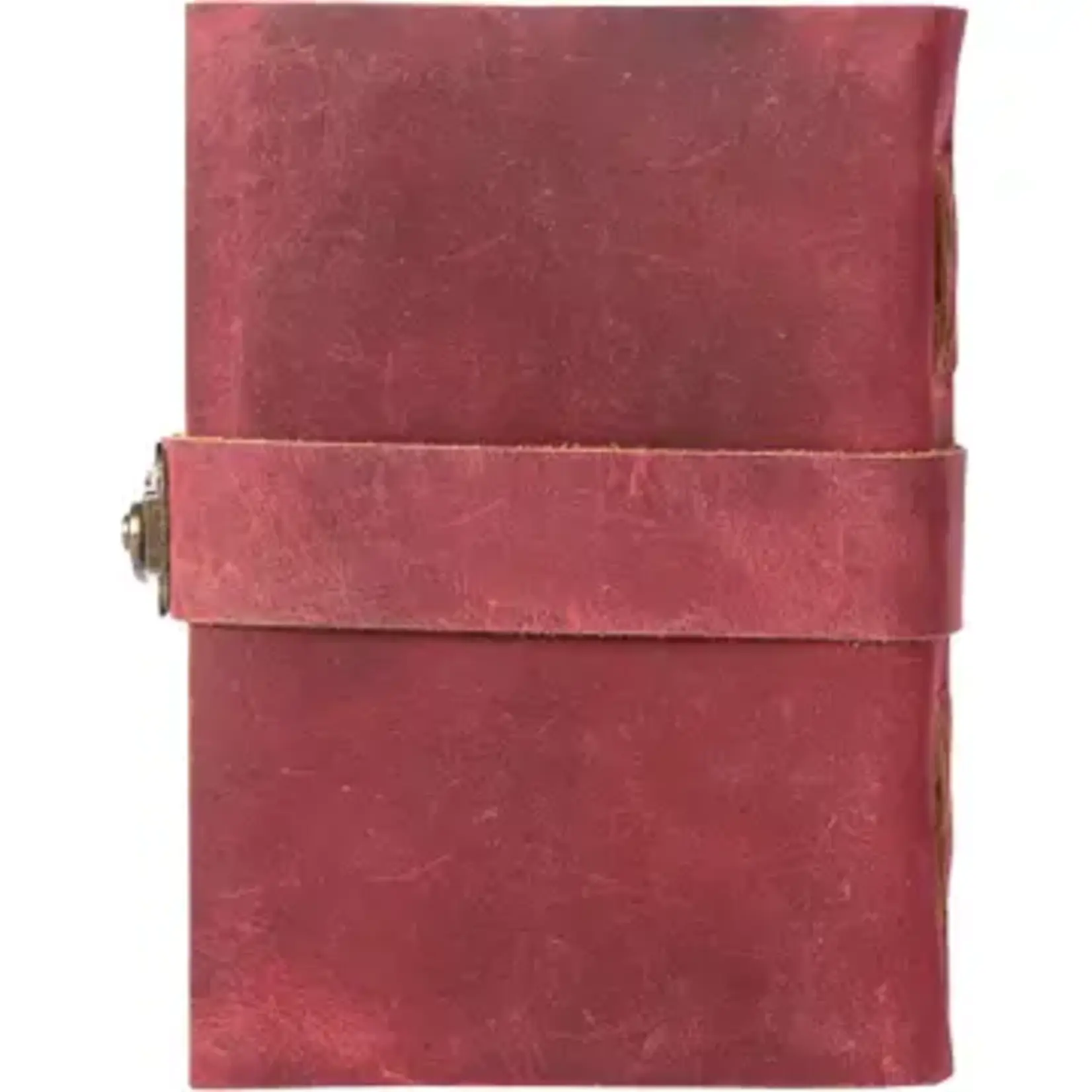 Immart Global LLC Leather Journal - Side Lock - Red - 8x6 in