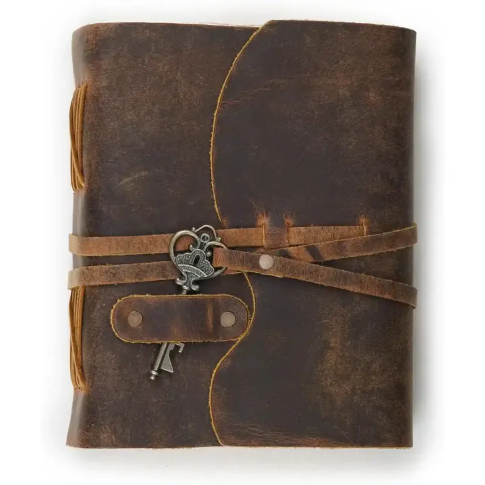 Immart Global LLC Leather Journal - Skeleton Key Vintage - Deckle Edge - 7x5 in